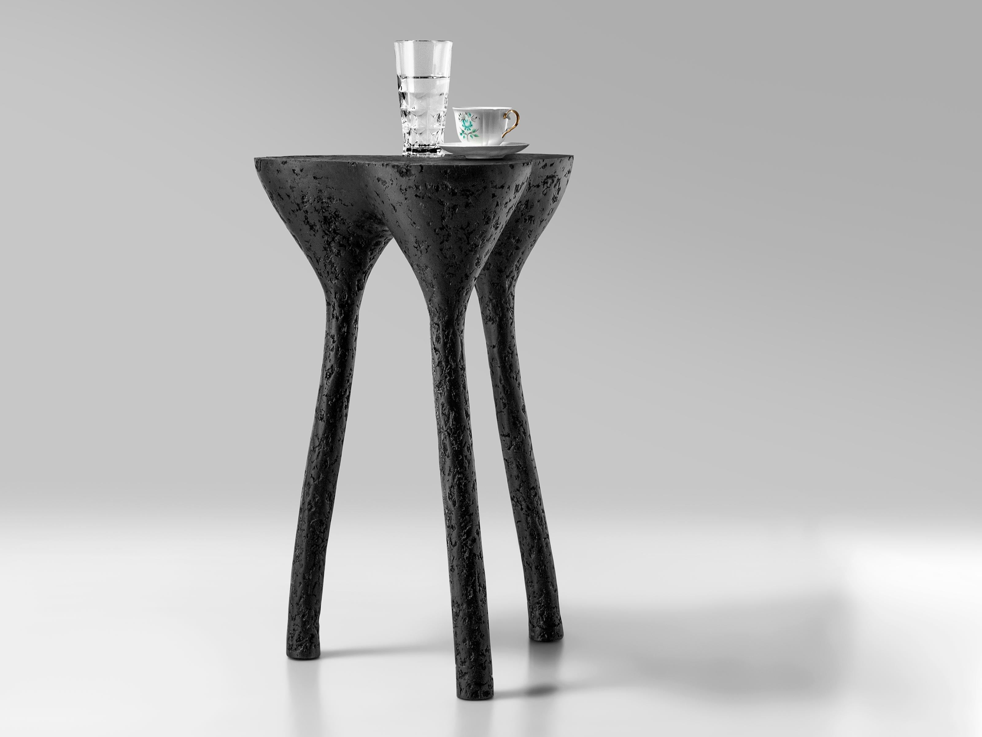 Tripod Black Side Table by Donatas Zukauskas In New Condition For Sale In Geneve, CH