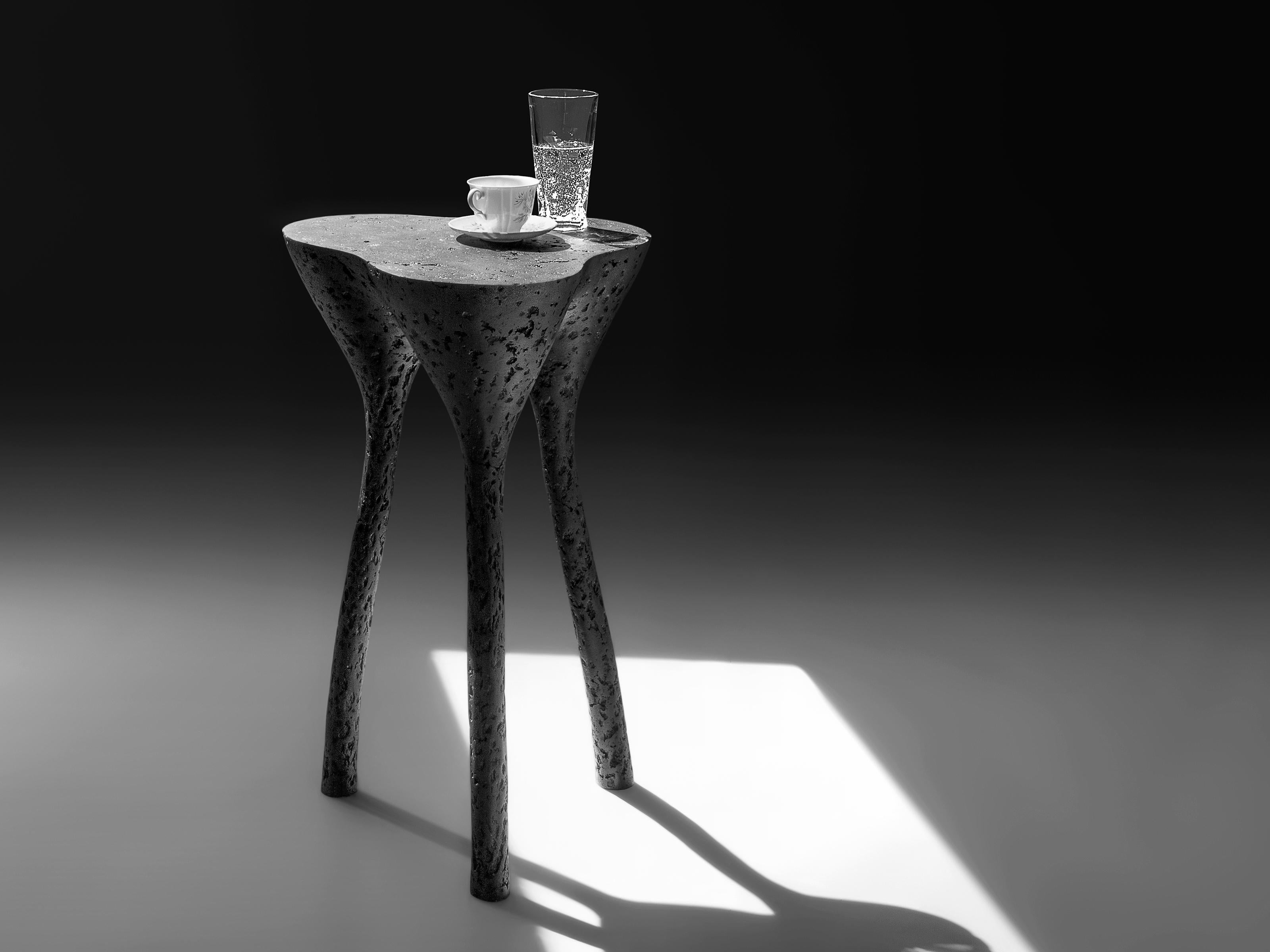 Contemporary Tripod Black Side Table by Donatas Zukauskas For Sale