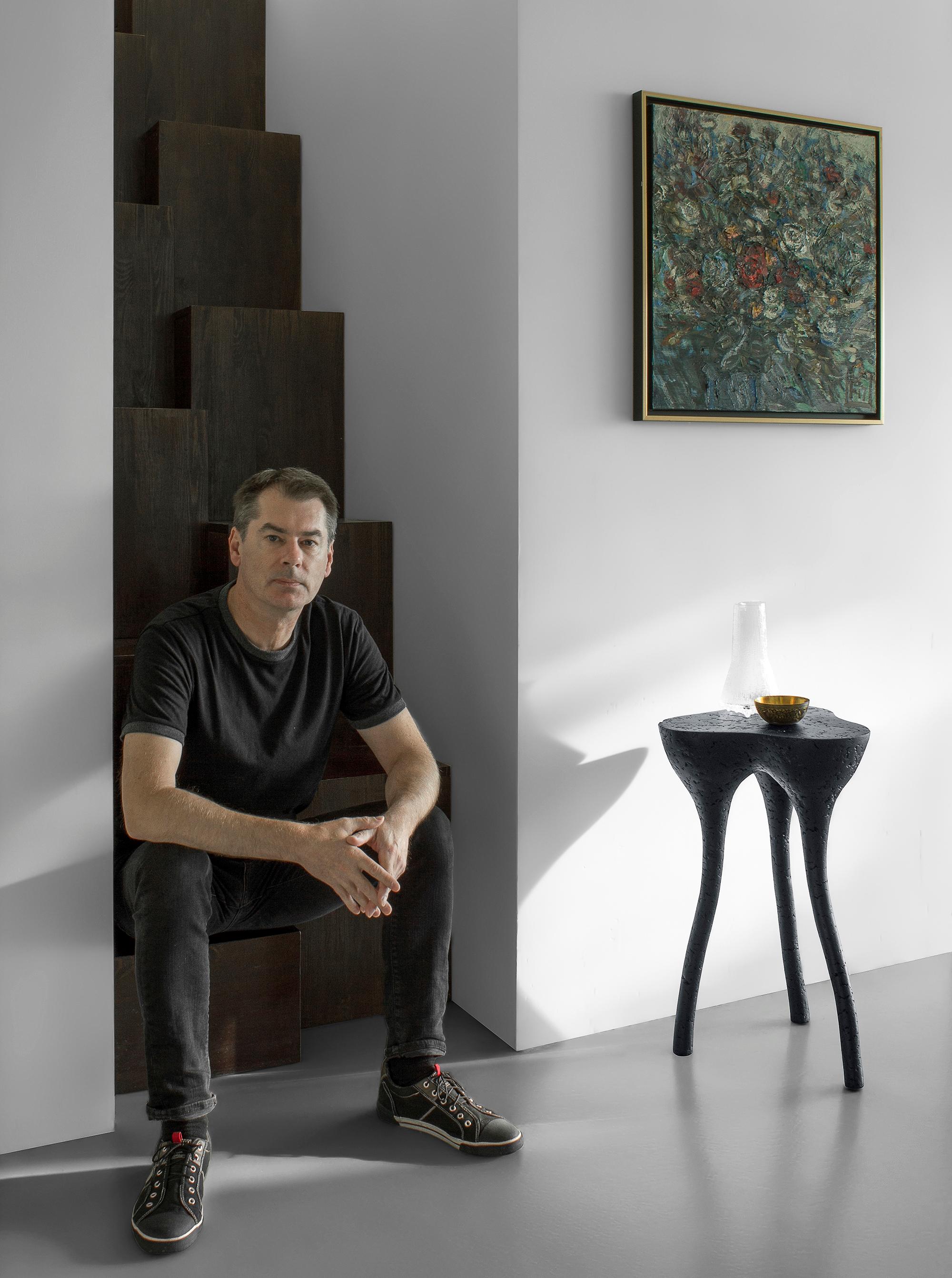 Other Tripod Black Side Table by Donatas Zukauskas For Sale