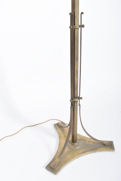 Tripod brass floor lamp, 1960s