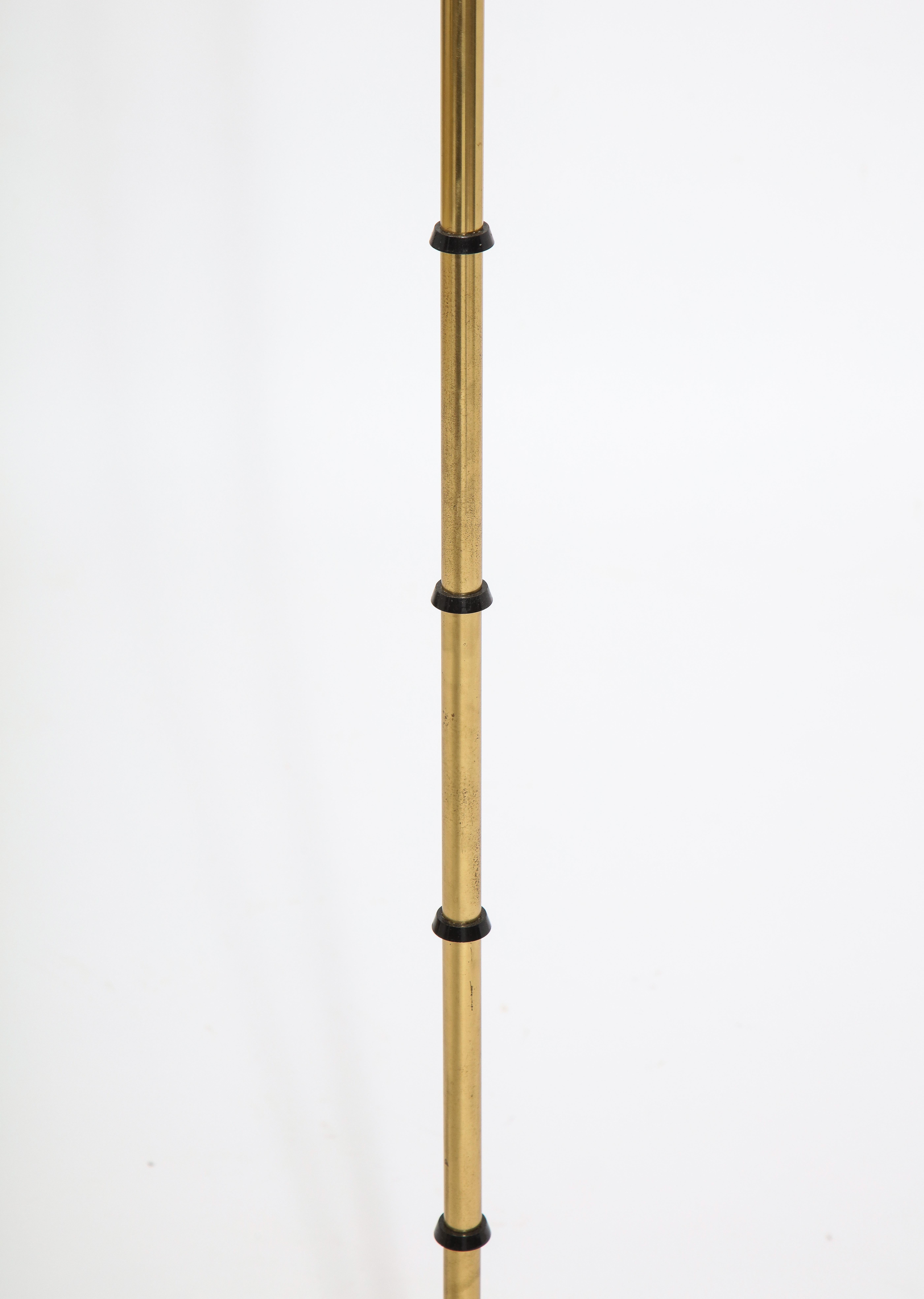 French Tripod Brass Floor Lamp, France 1960's For Sale