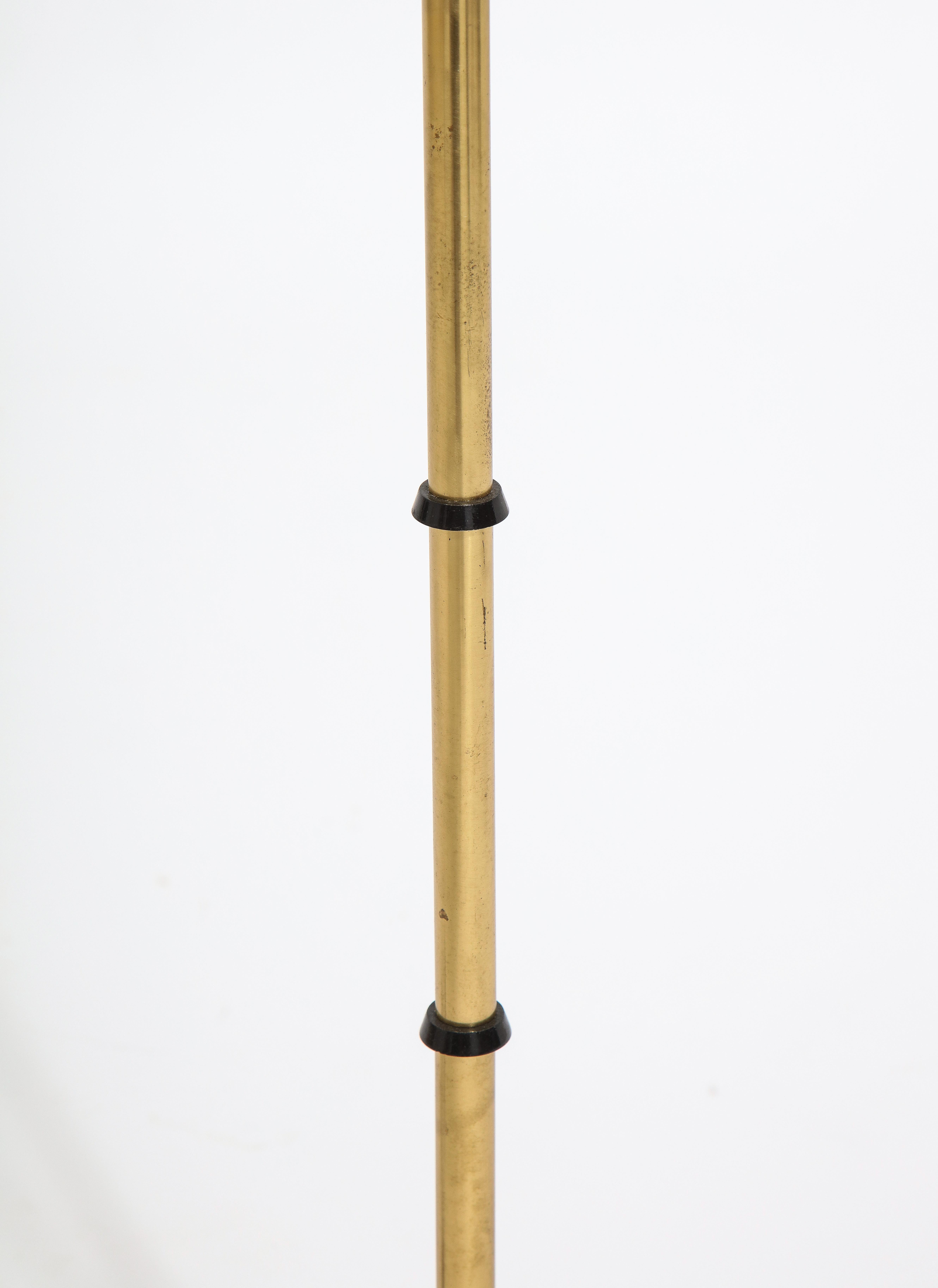 Tripod Brass Floor Lamp, France 1960's For Sale 1