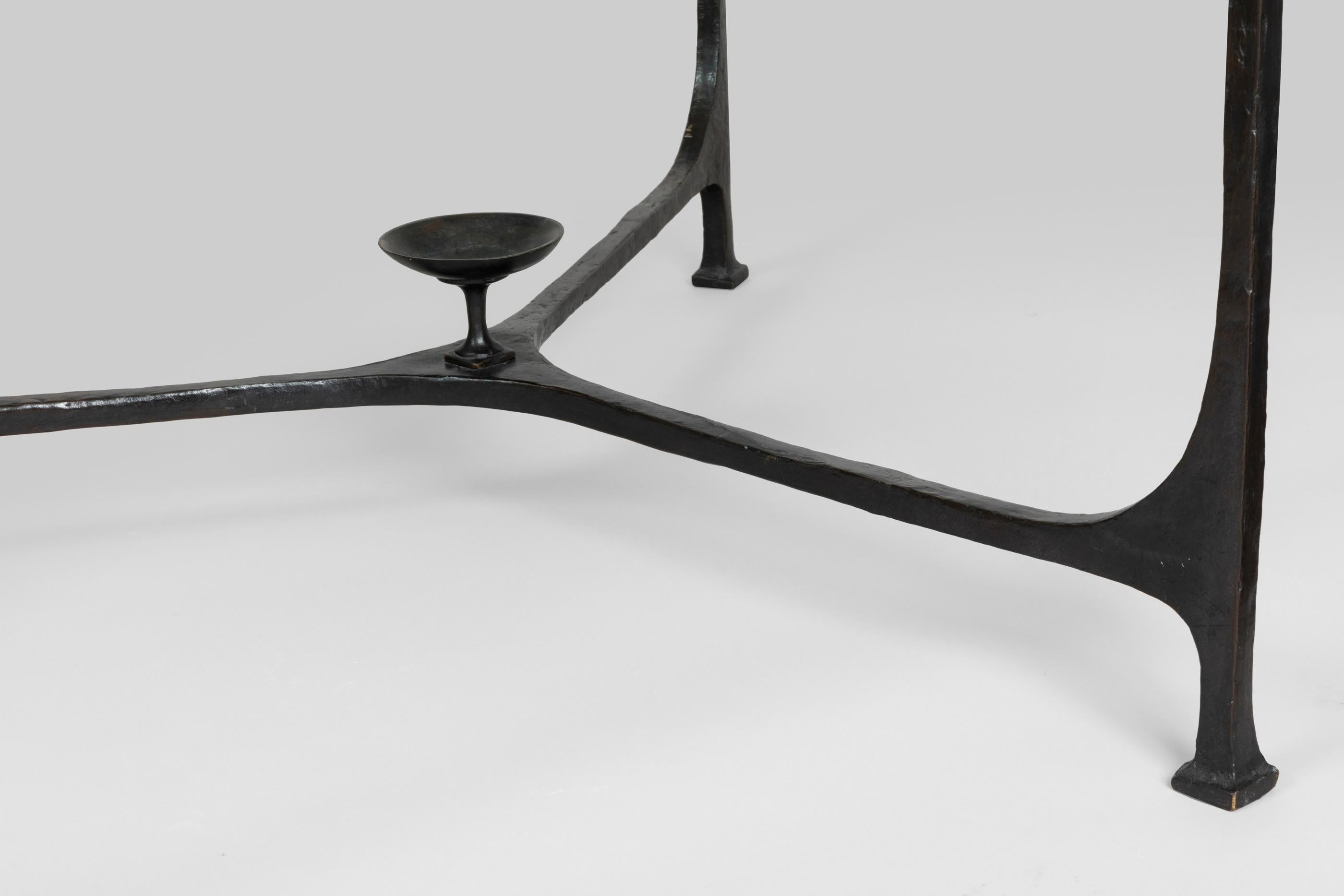 Mid-20th Century Tripod Bronze Coffee Table by André Arbus