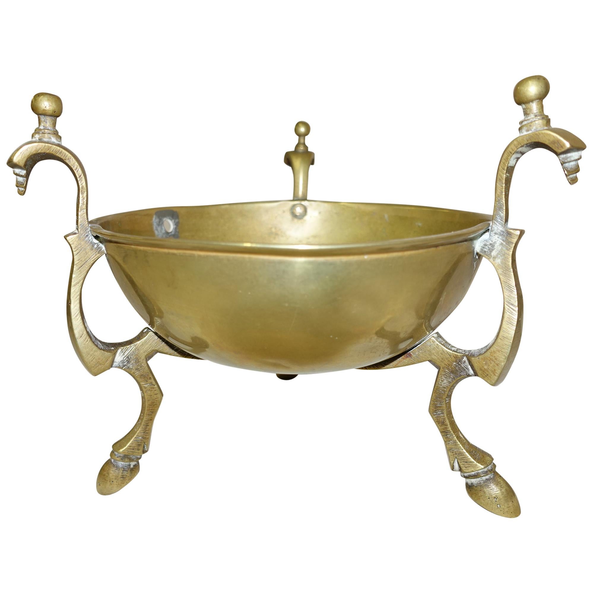 Tripod Cachepot Brass Bowl For Sale