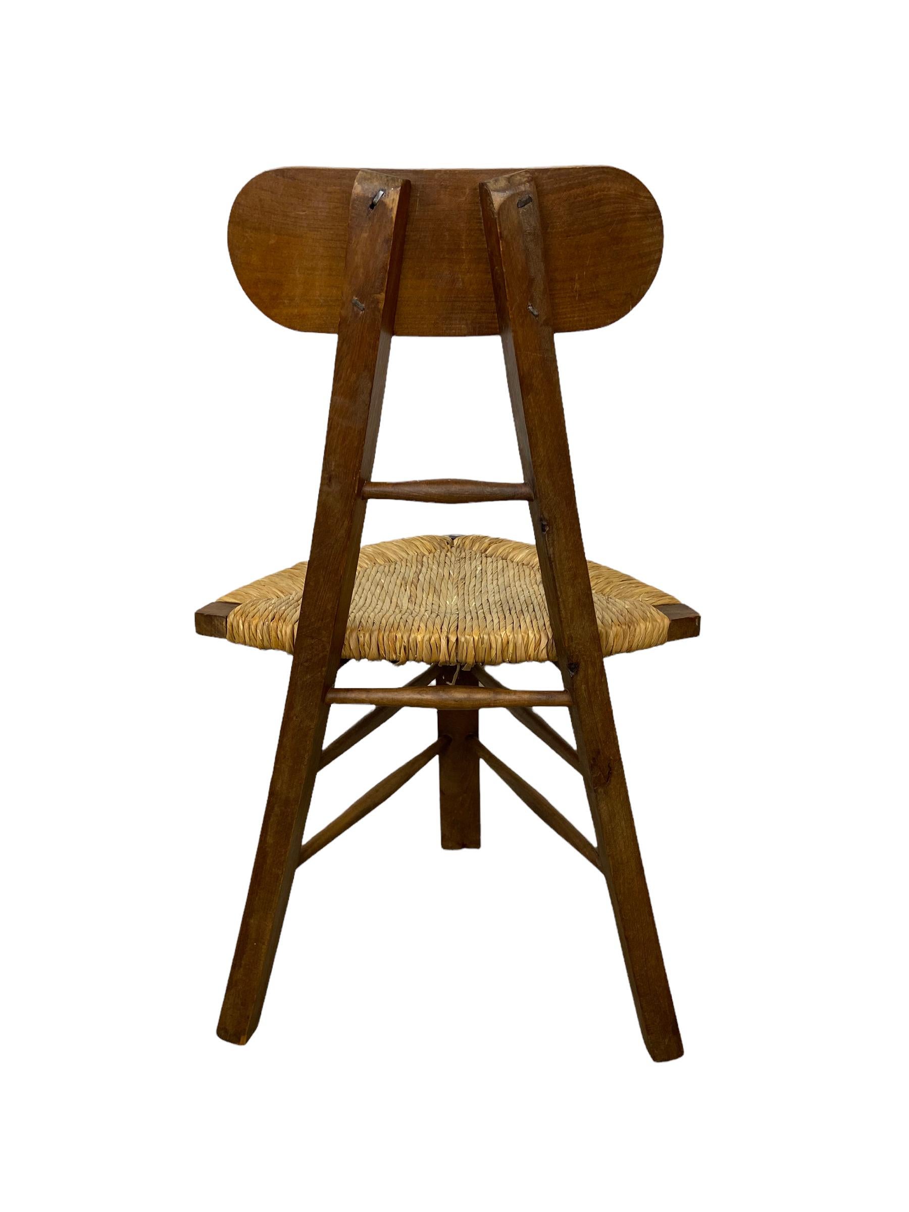 Rush Tripod Chair French Fifties Design For Sale