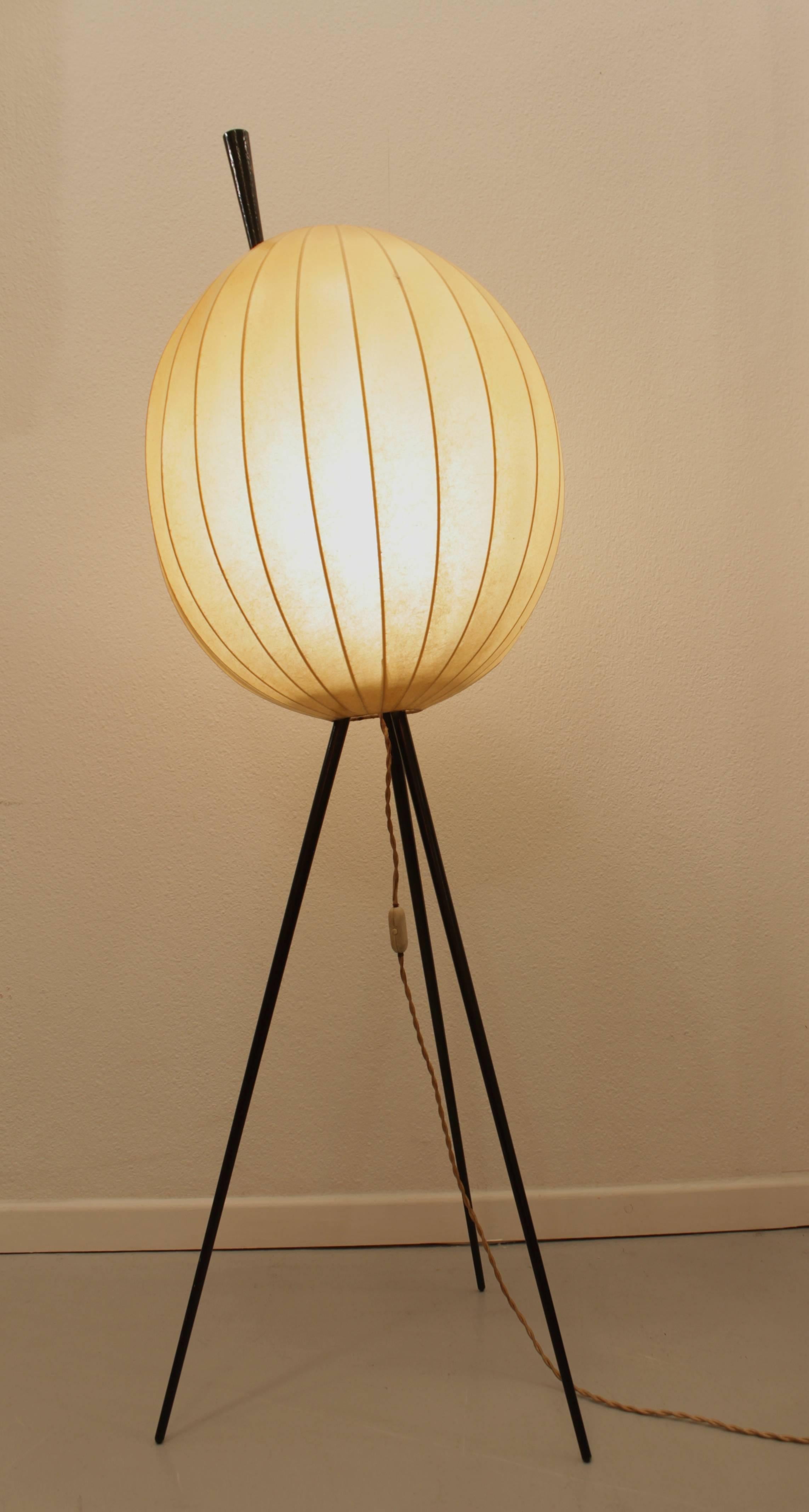 Mid-20th Century Tripod Cocoon Floor Lamp