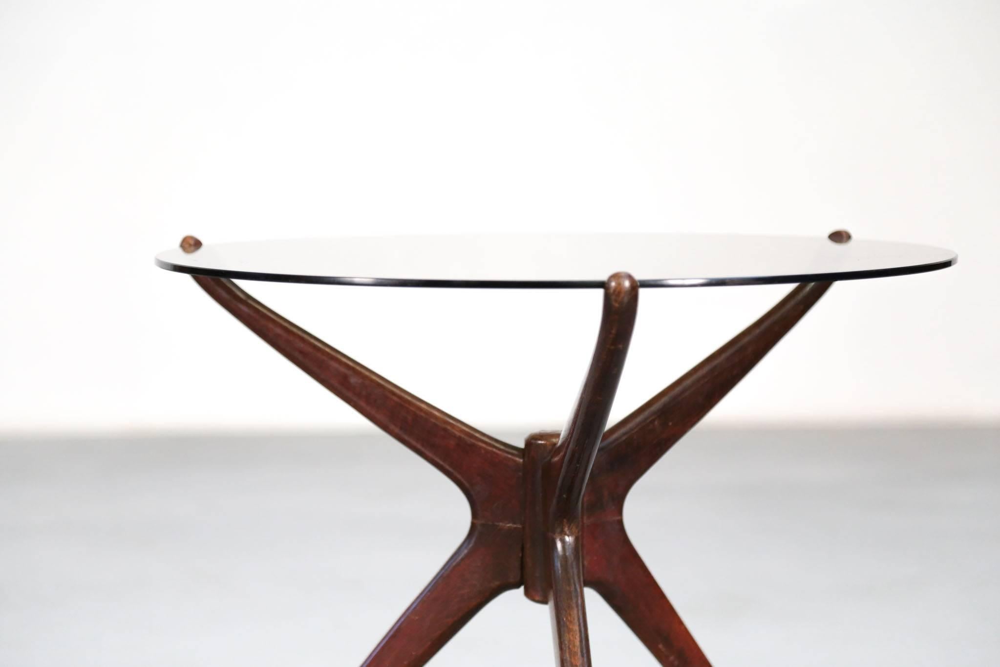 Tripod Coffee or Gueridon Table in the Style of Gio Ponti, 1960s In Excellent Condition In Lyon, FR