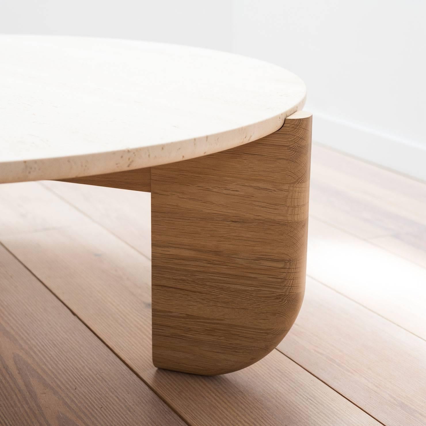 white oak oval coffee table