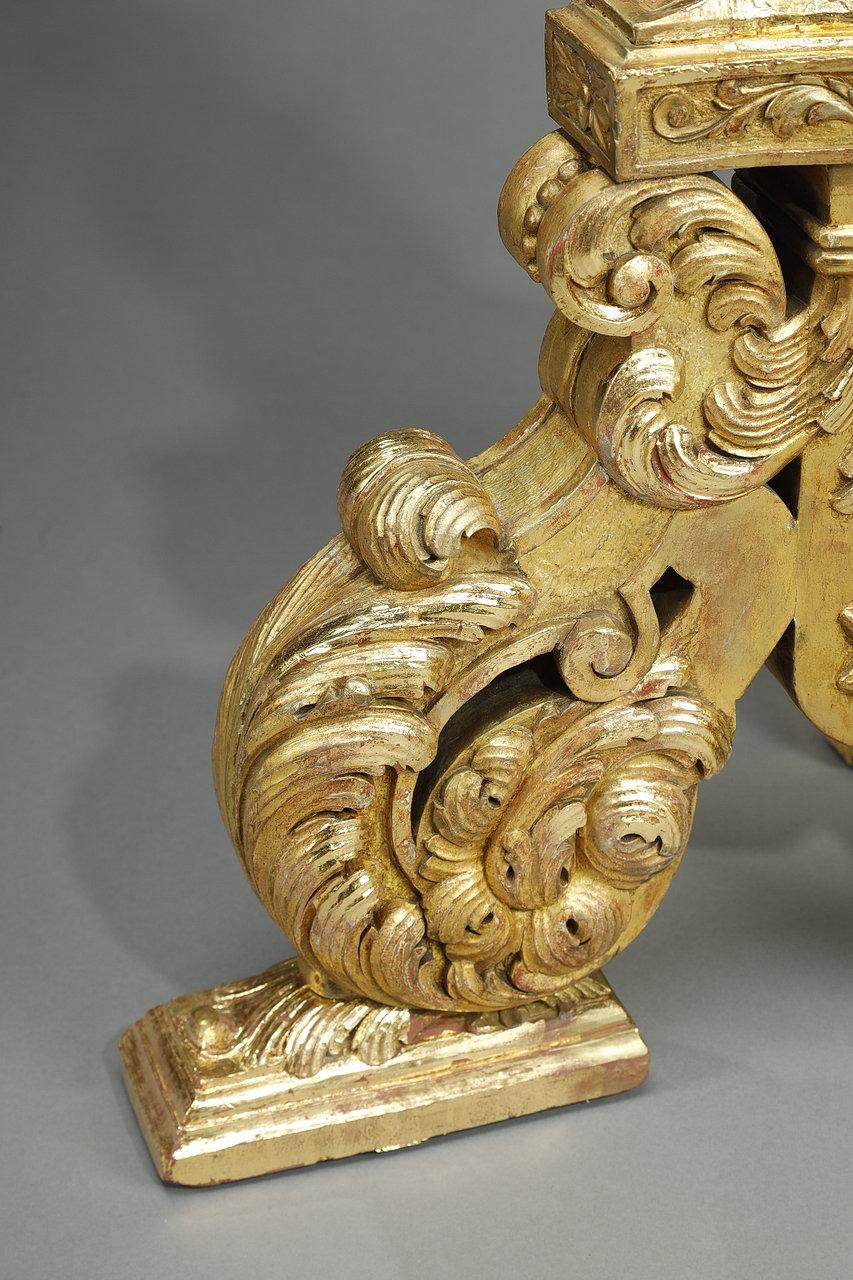 colonne tripode en bois doré du 19ème siècle de style Louis XIV en vente 8