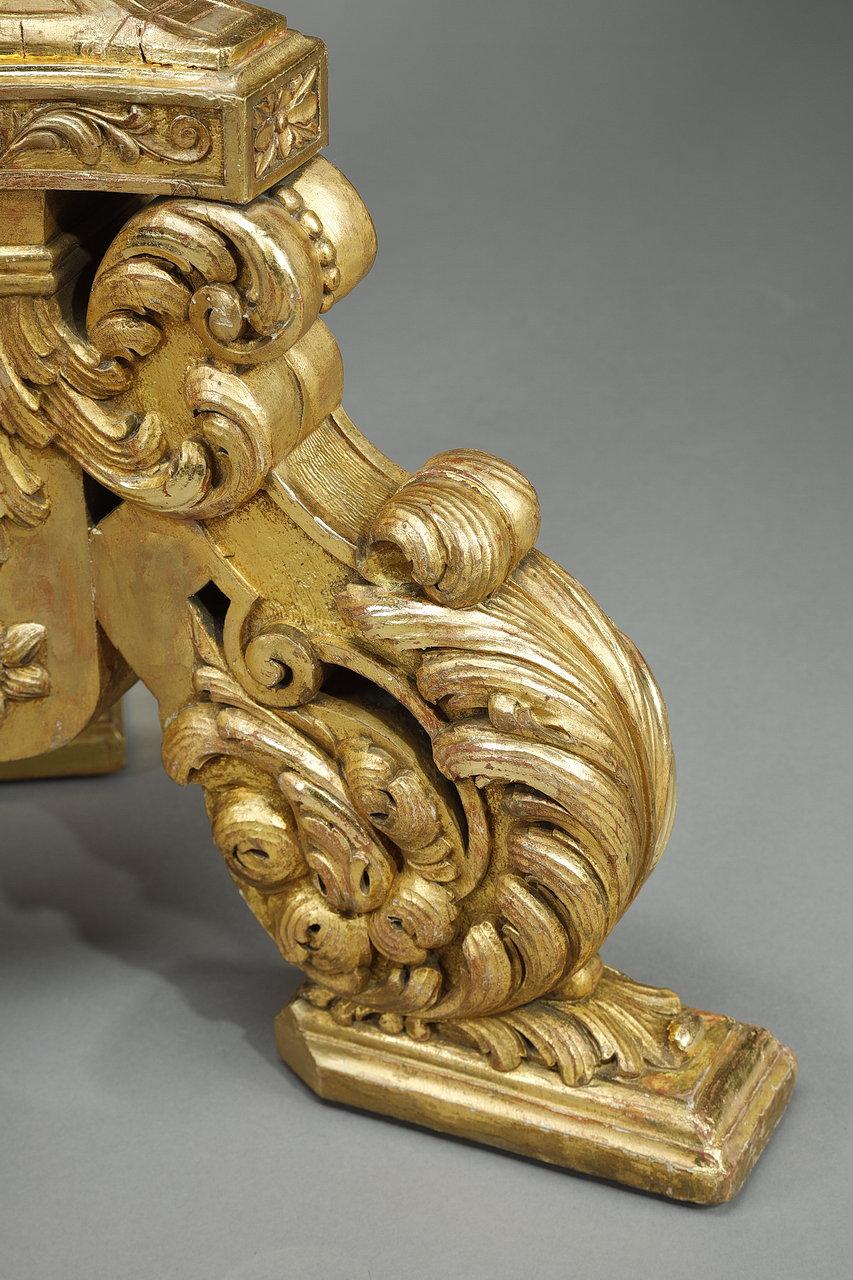 colonne tripode en bois doré du 19ème siècle de style Louis XIV en vente 13