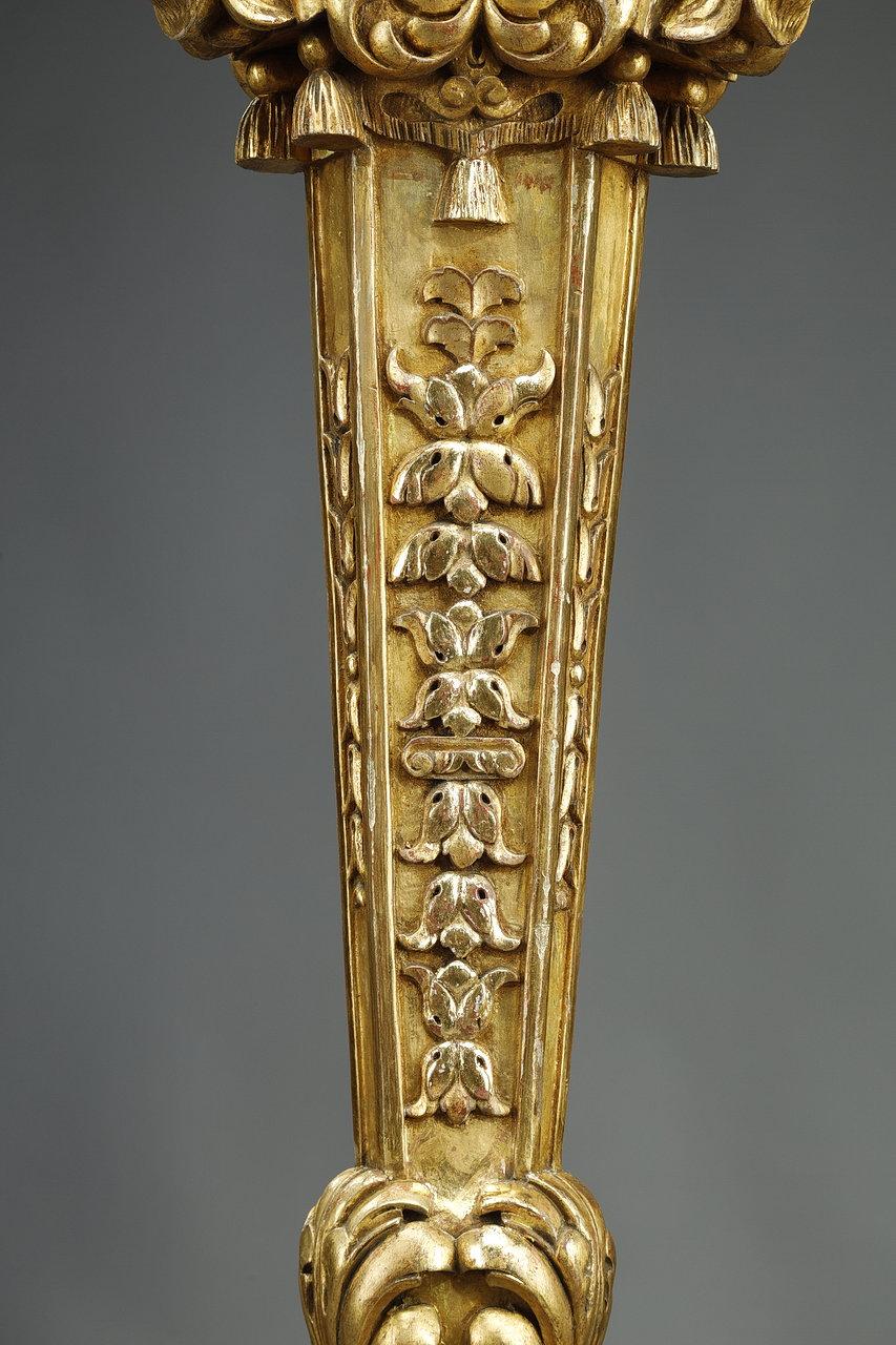 colonne tripode en bois doré du 19ème siècle de style Louis XIV en vente 2