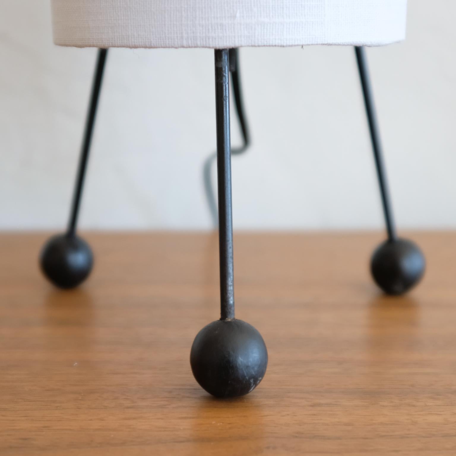 American Tripod Cylinder Lamp with Ball Feet, 1950s