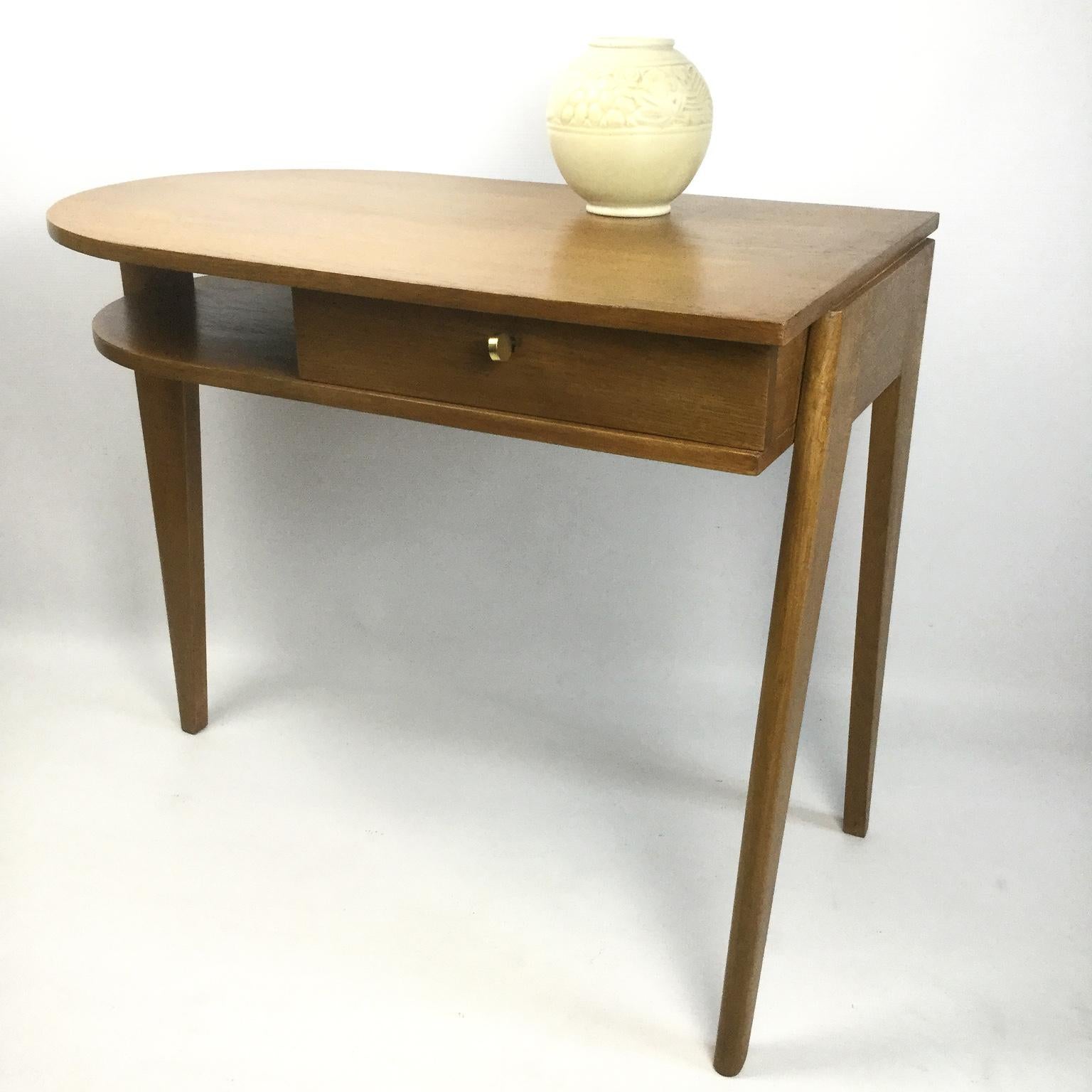 Oak Tripod Desk Attributed to Jacques Adnet 1950s
