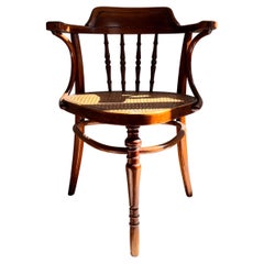 Sedia da scrivania tedesca a treppiede in Wood Wood laccato marrone di Jacob and Josef Kohn