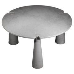 Tripod Dining Table in Carrara Marble Angelo Mangiarotti Model Eros