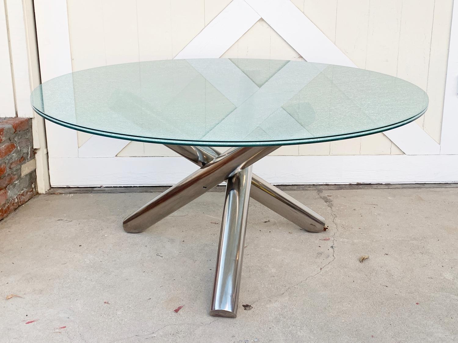 crackled glass dining table