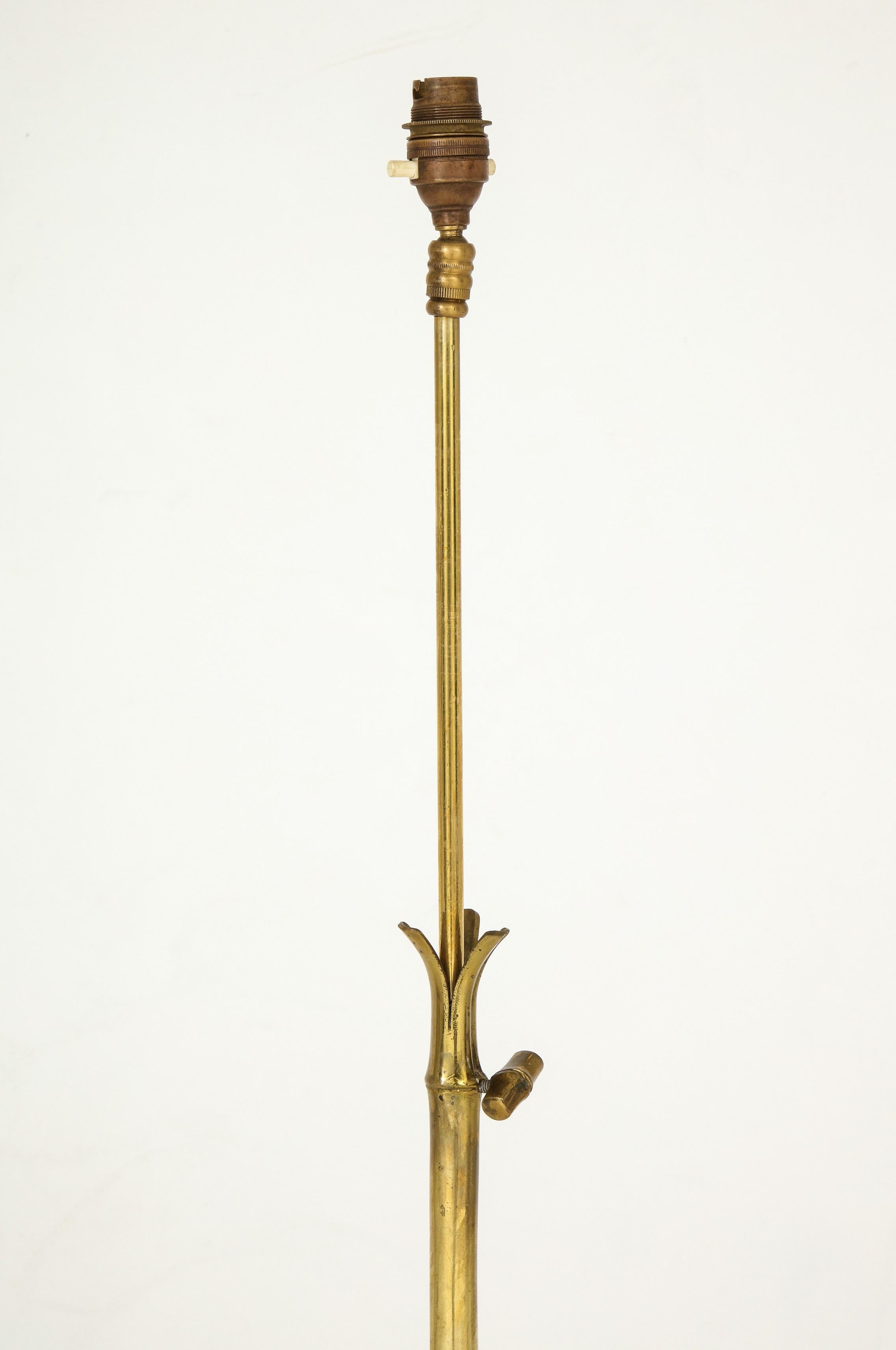 Bronze Tripod Faux Bamboo Floor Lamp by Maison Baguès, France, 1960s For Sale