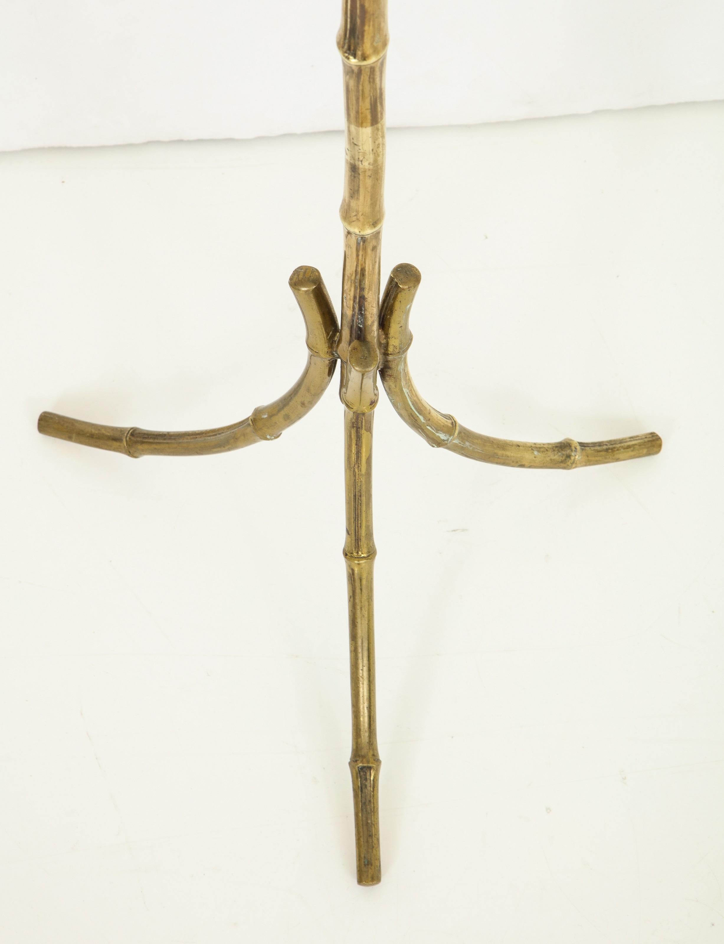 Tripod Faux Bamboo Floor Lamp by Maison Baguès, France, 1960s For Sale 3