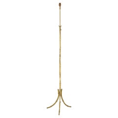 Tripod Faux Bamboo Floor Lamp by Maison Baguès, France, 1960s