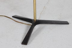 Tripod Floor Lamp by Fog & Mørup made of Teak and Brass with New Shade, Denmark