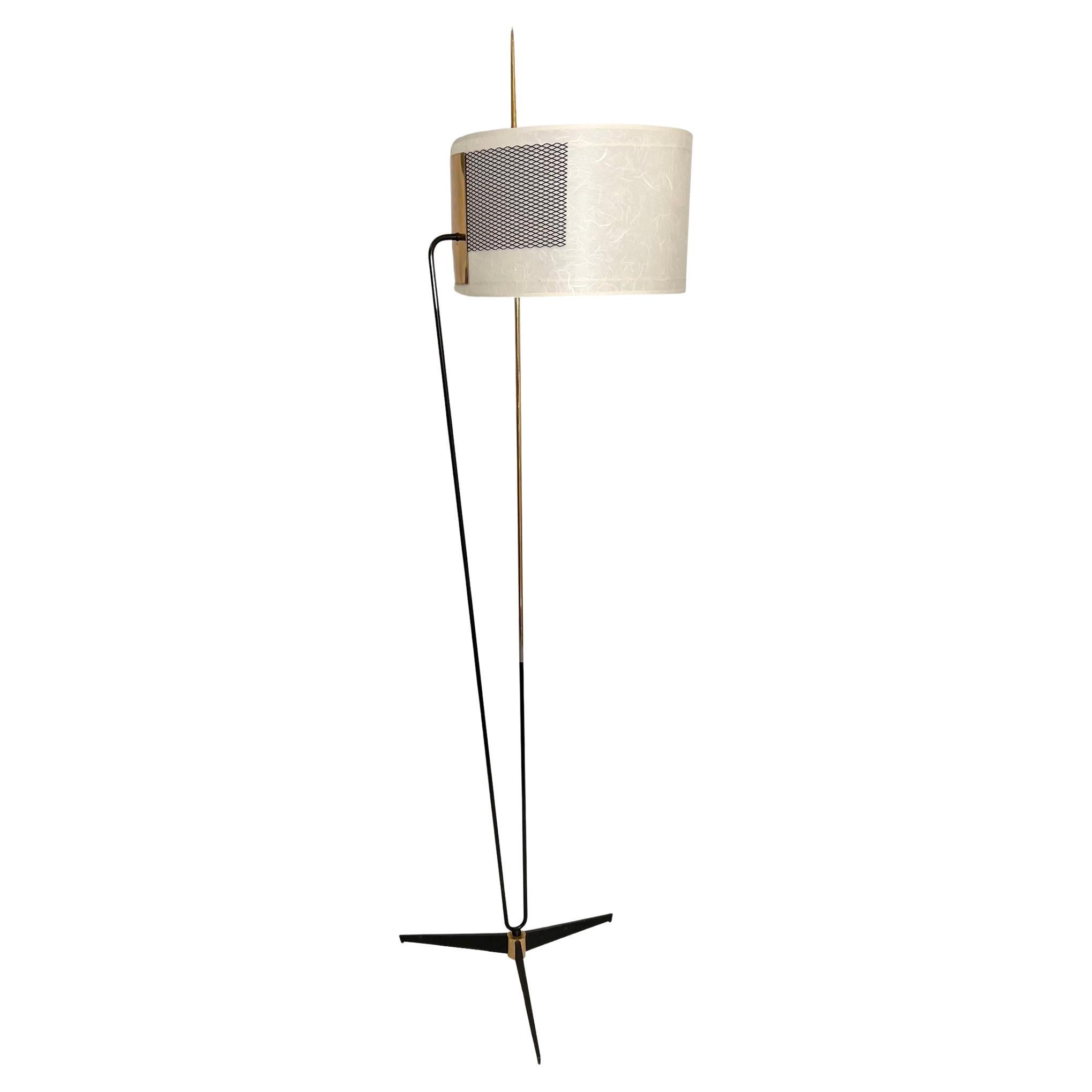 Lampada da terra a treppiede, Edition Maison Arlus, Parigi, Francia, circa 1950 in vendita