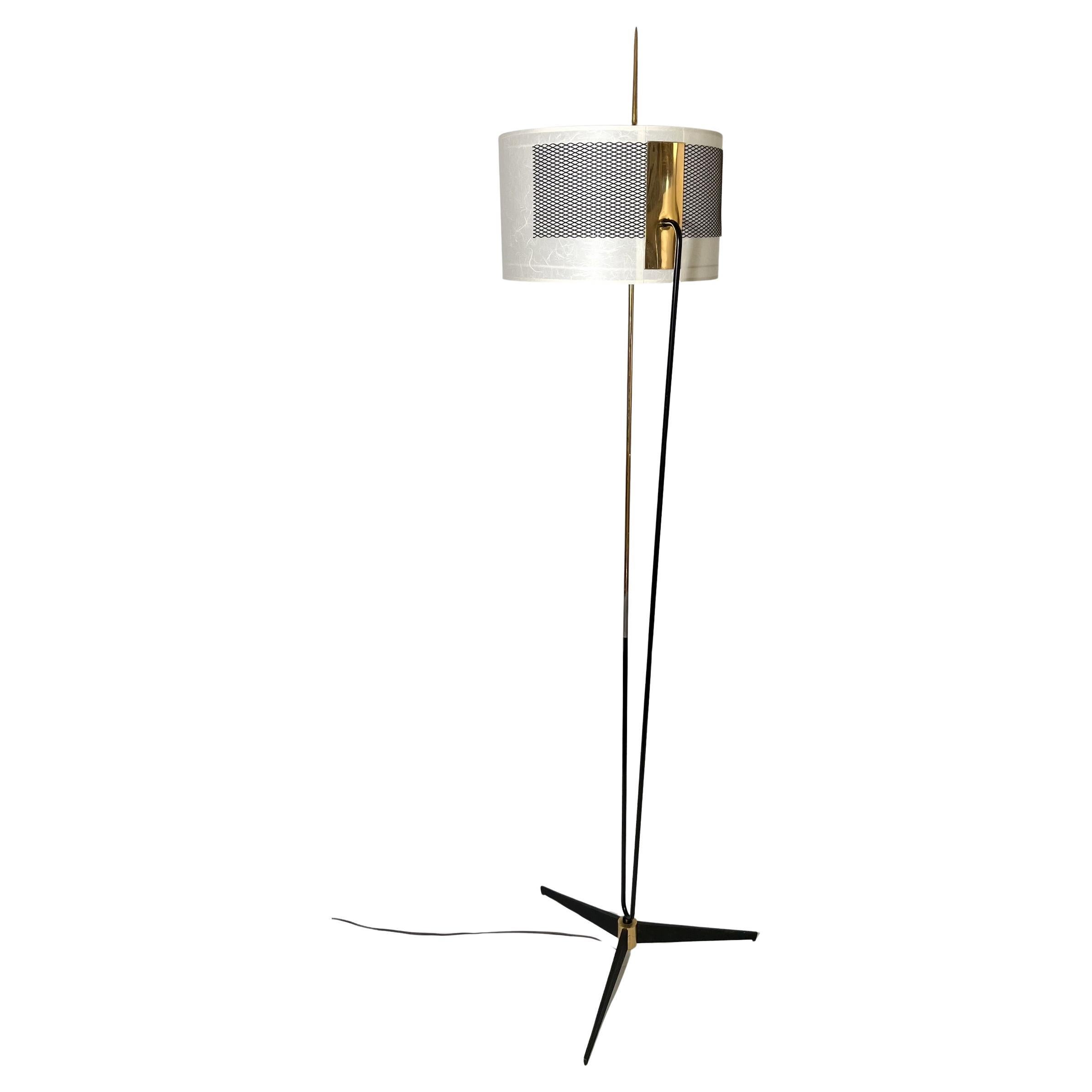 Tripod floor lamp, Edition Maison Arlus, Paris, France, circa 1950 en venta