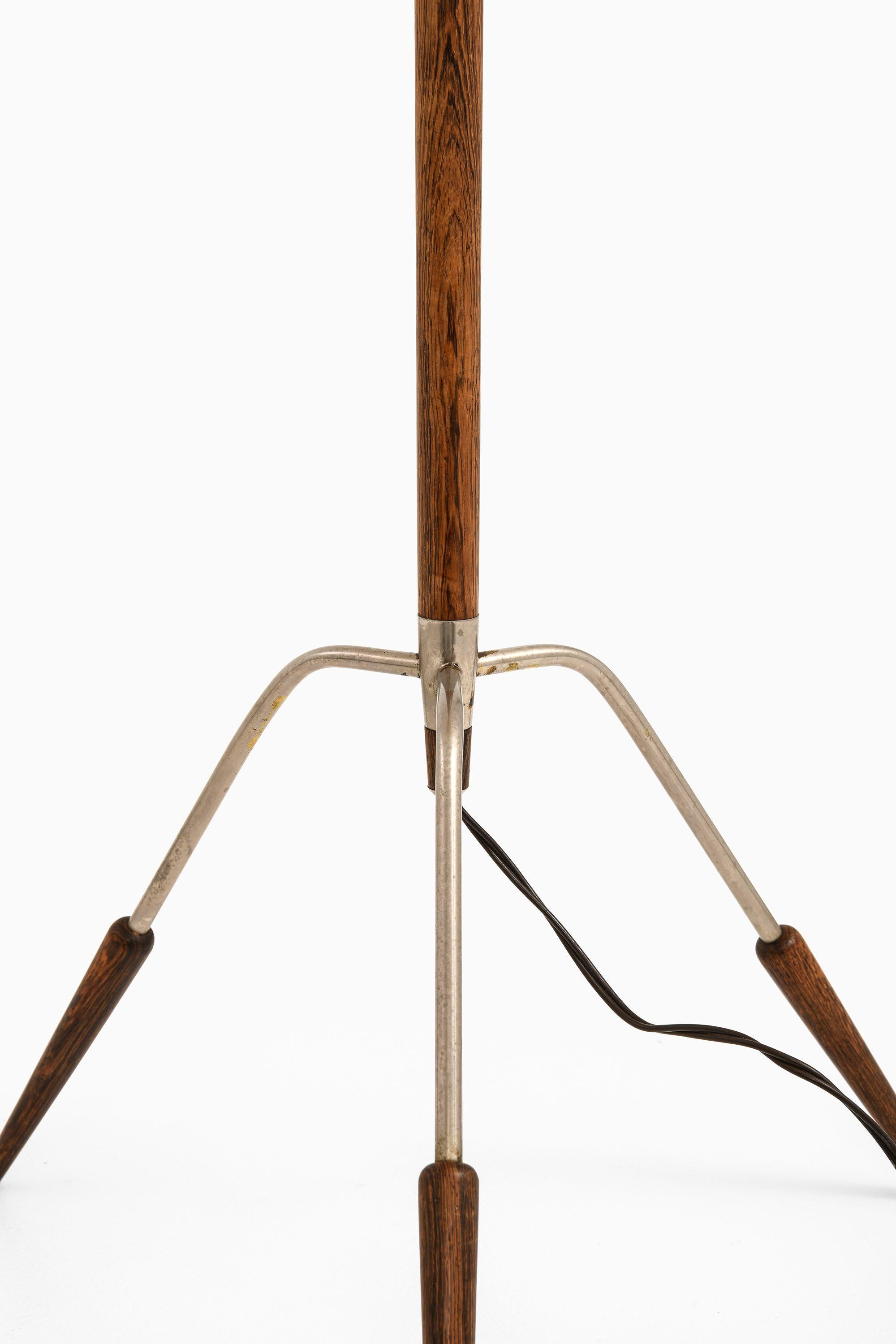 Danish Tripod Floor Lamp in Rosewood and Steel Attributed to Jo Hammerborg, 1960's For Sale