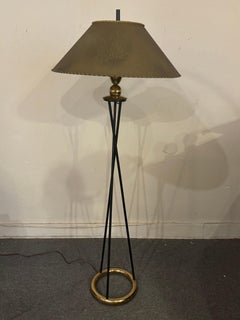 Tripod Floor Lamp with Brass Ring