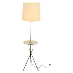 Tripod Floor Lamp with Glass Table, Spain, 1950's