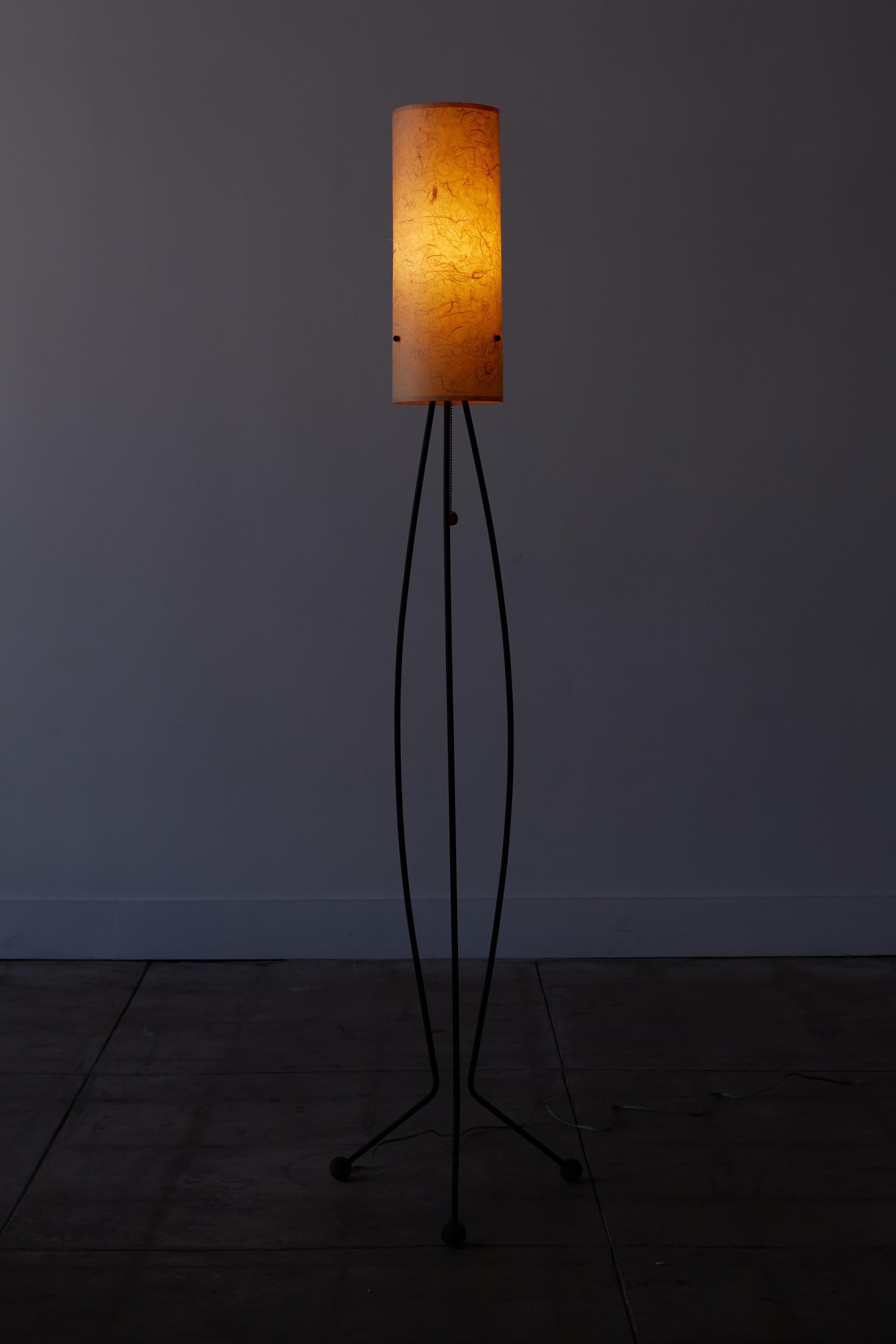 Metal Tripod Floor Lamp with Paper Shade