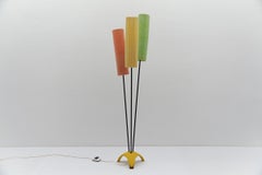 Tripod Floor Lamp with Pleated Blind Lampshade Mid-Century Modern, 1960s