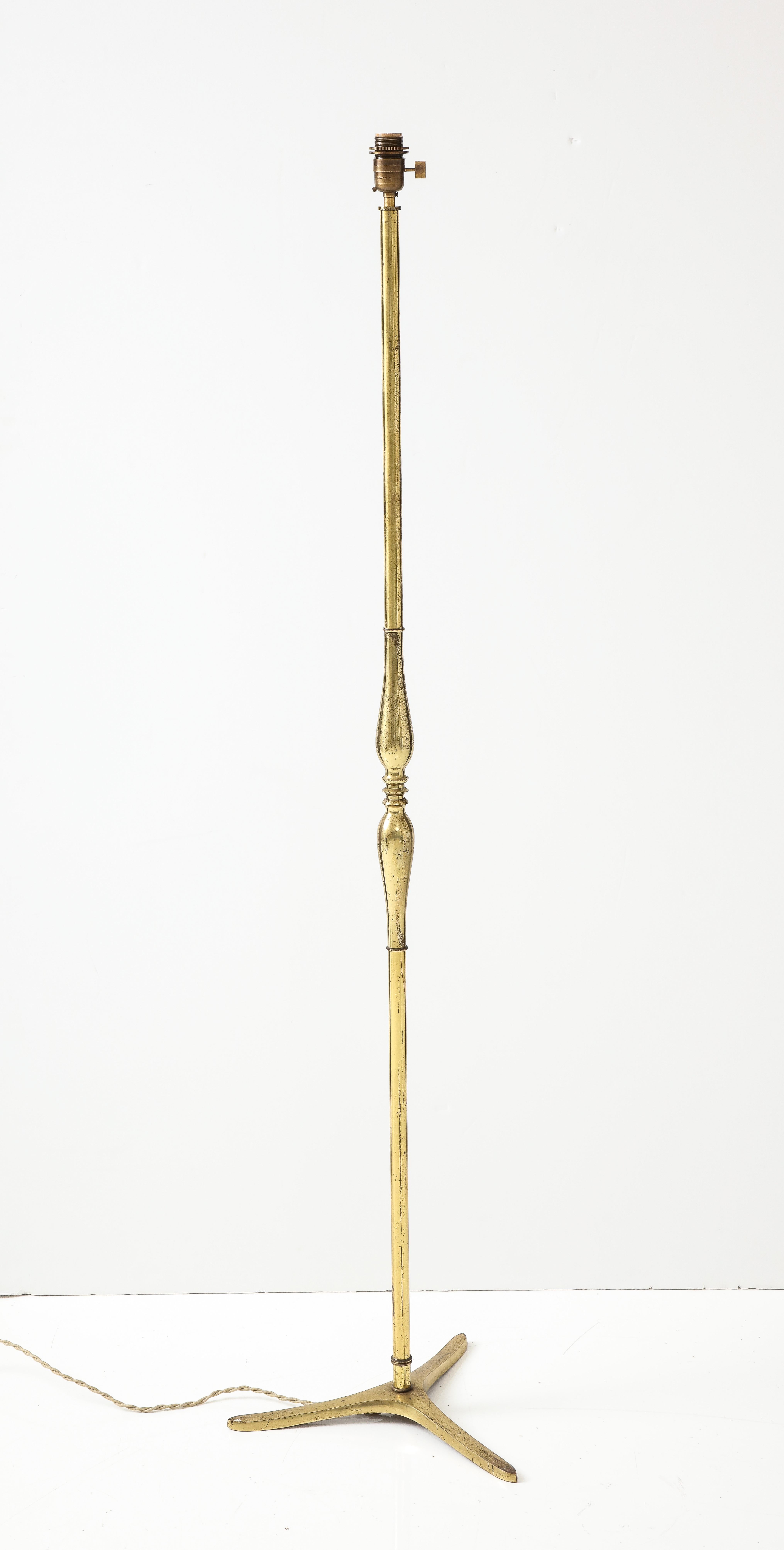 Milieu du XXe siècle Lampadaire tripode en bronze doré att. Riccardo Scarpa - Italie - Années 1950 en vente