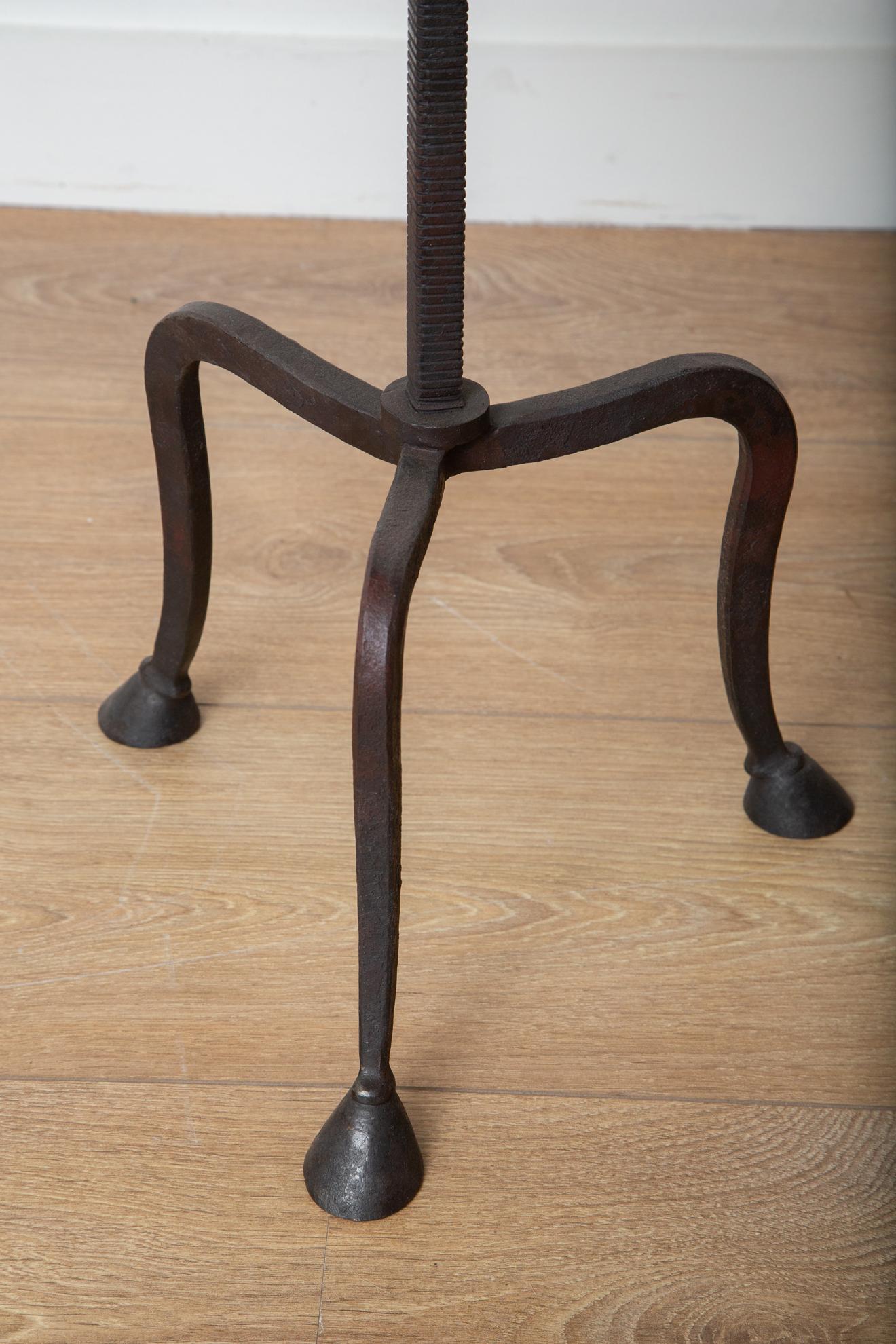 French Tripod Hand Forged Hoof Feet Side Tables, in Stock