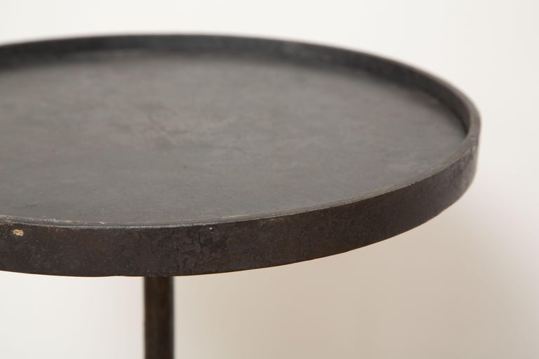 Iron Tripod Hand Forged Side or Drinks Tables, in Stock For Sale