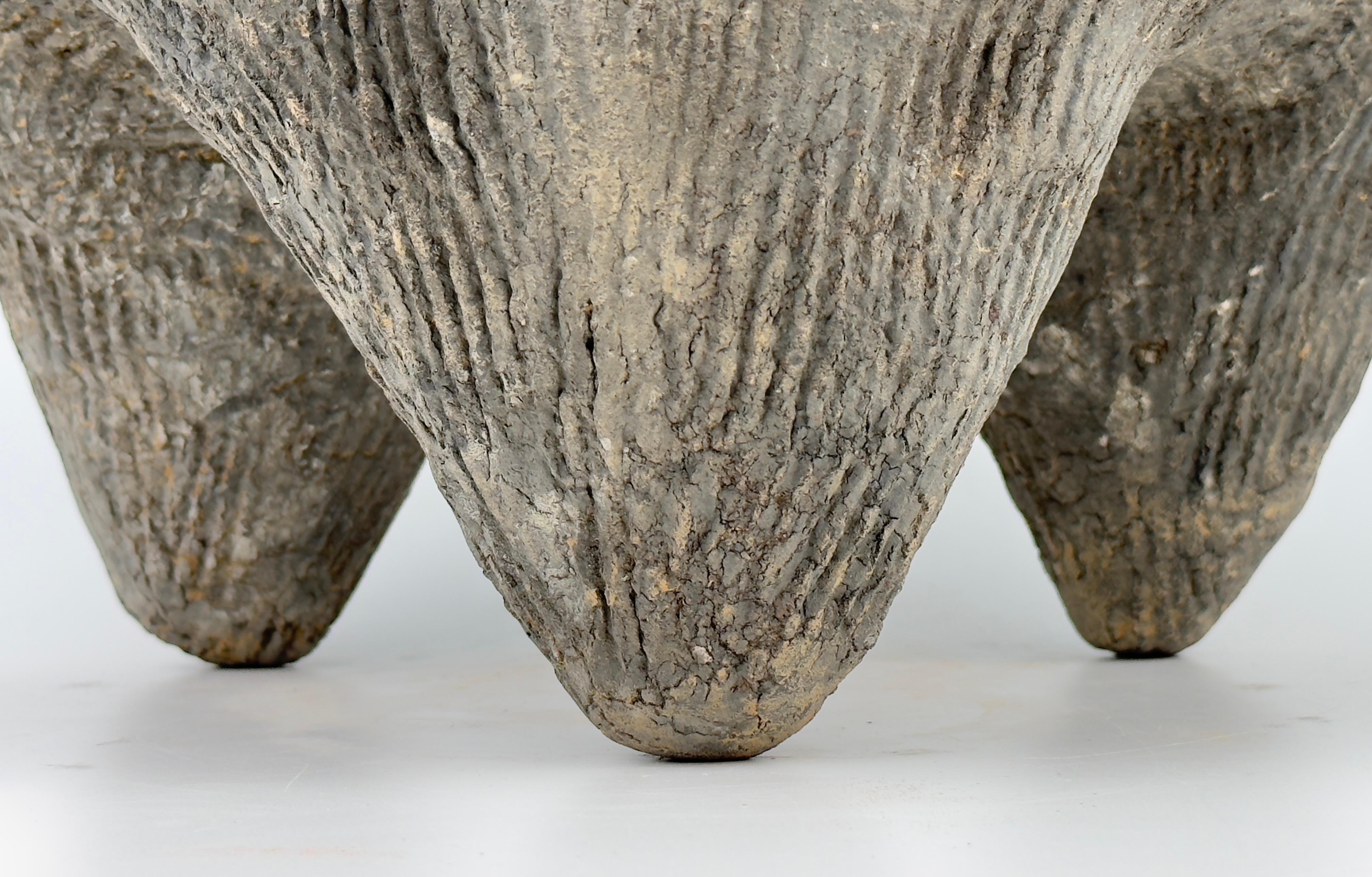 Carved Tripod in the shape of a bronze vessel li, Zhou or Shang dynasty For Sale