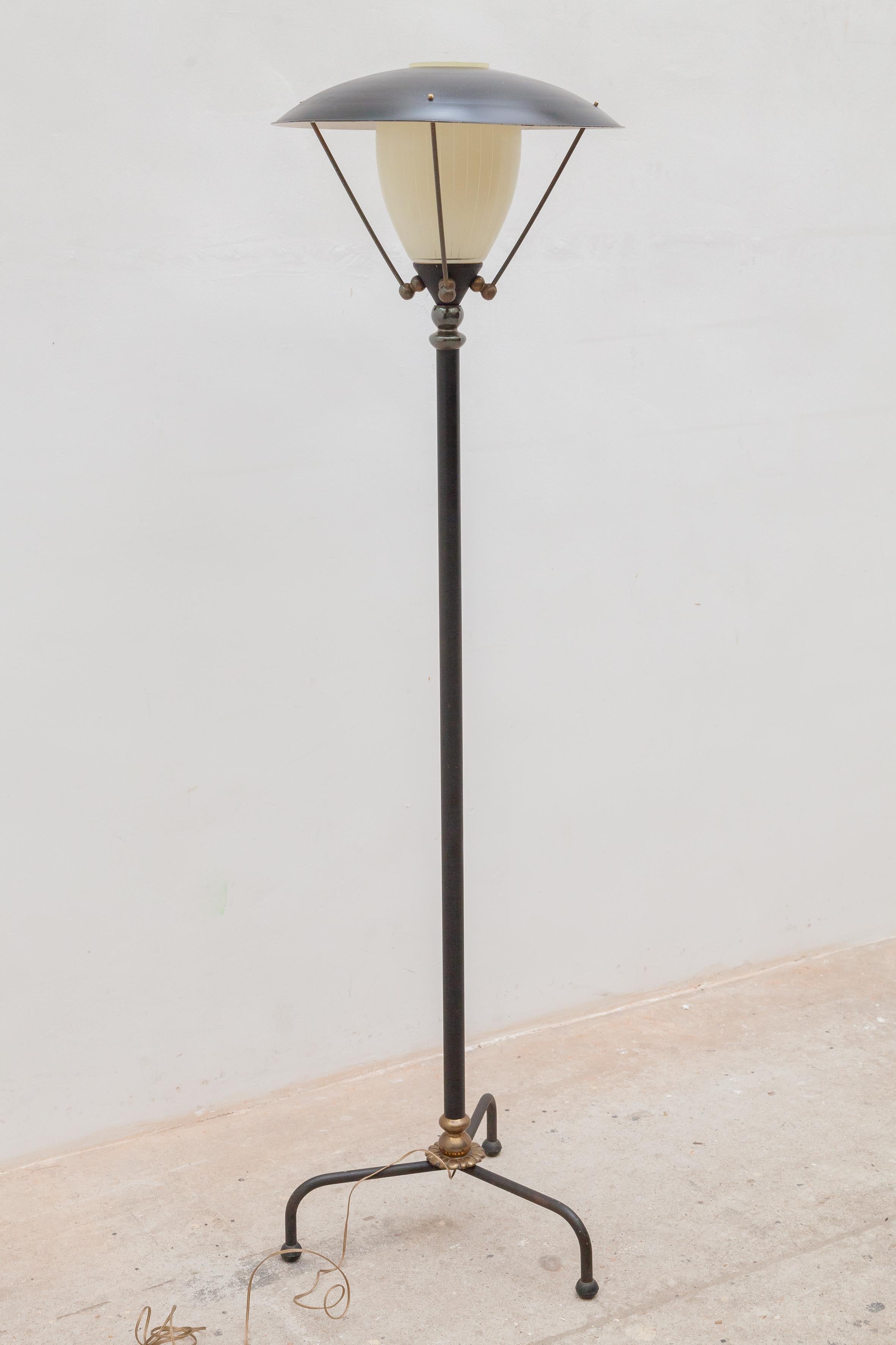 Mid-Century Modern Tripod Lantern Floor Lamp, 1950s Belgium