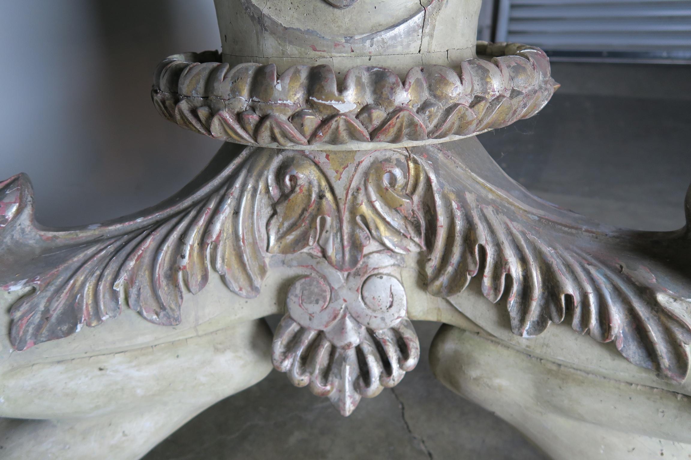 Tripod Lion Paw Table Base with Mirrored Top by MLA 1