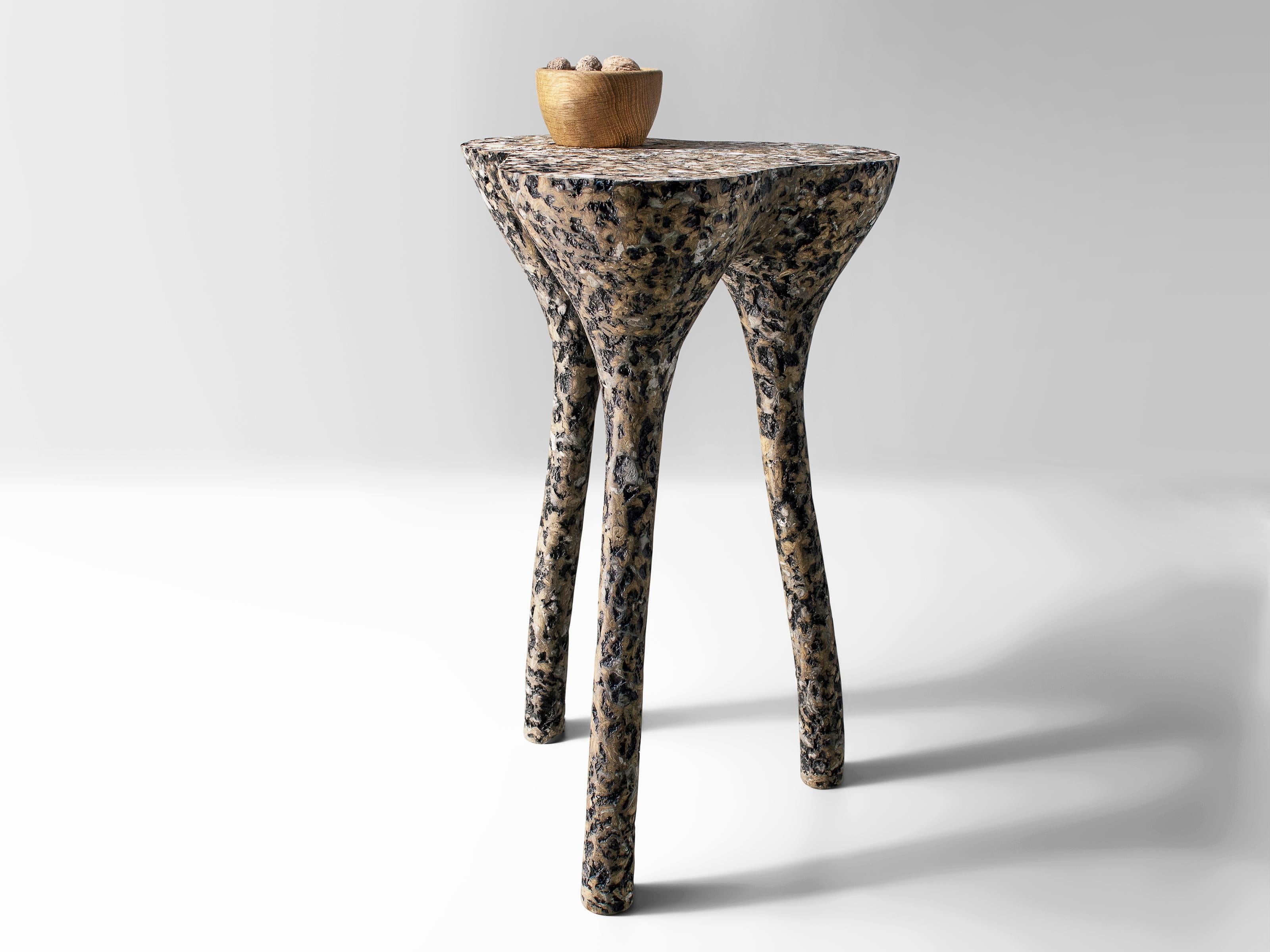 Post-Modern Tripod Mottled Side Table by Donatas Zukauskas For Sale