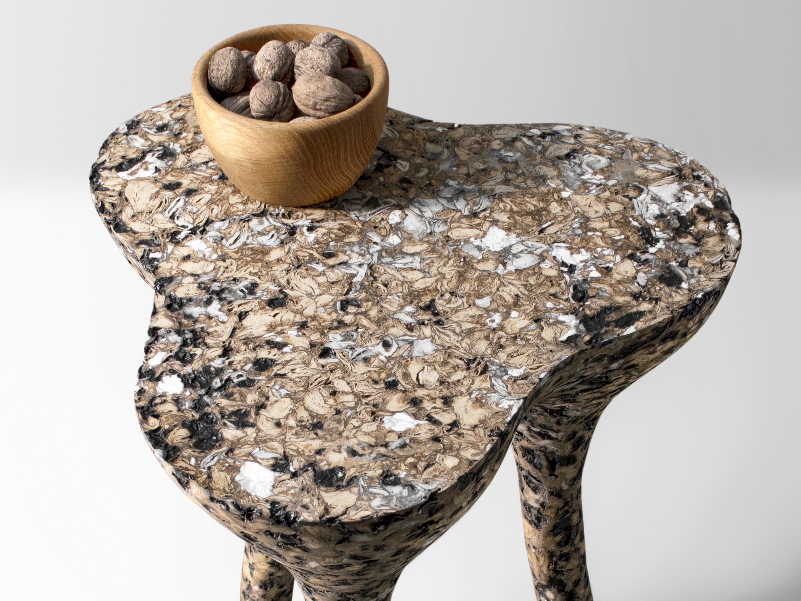 Tripod Mottled Side Table by Donatas Zukauskas In New Condition For Sale In Geneve, CH