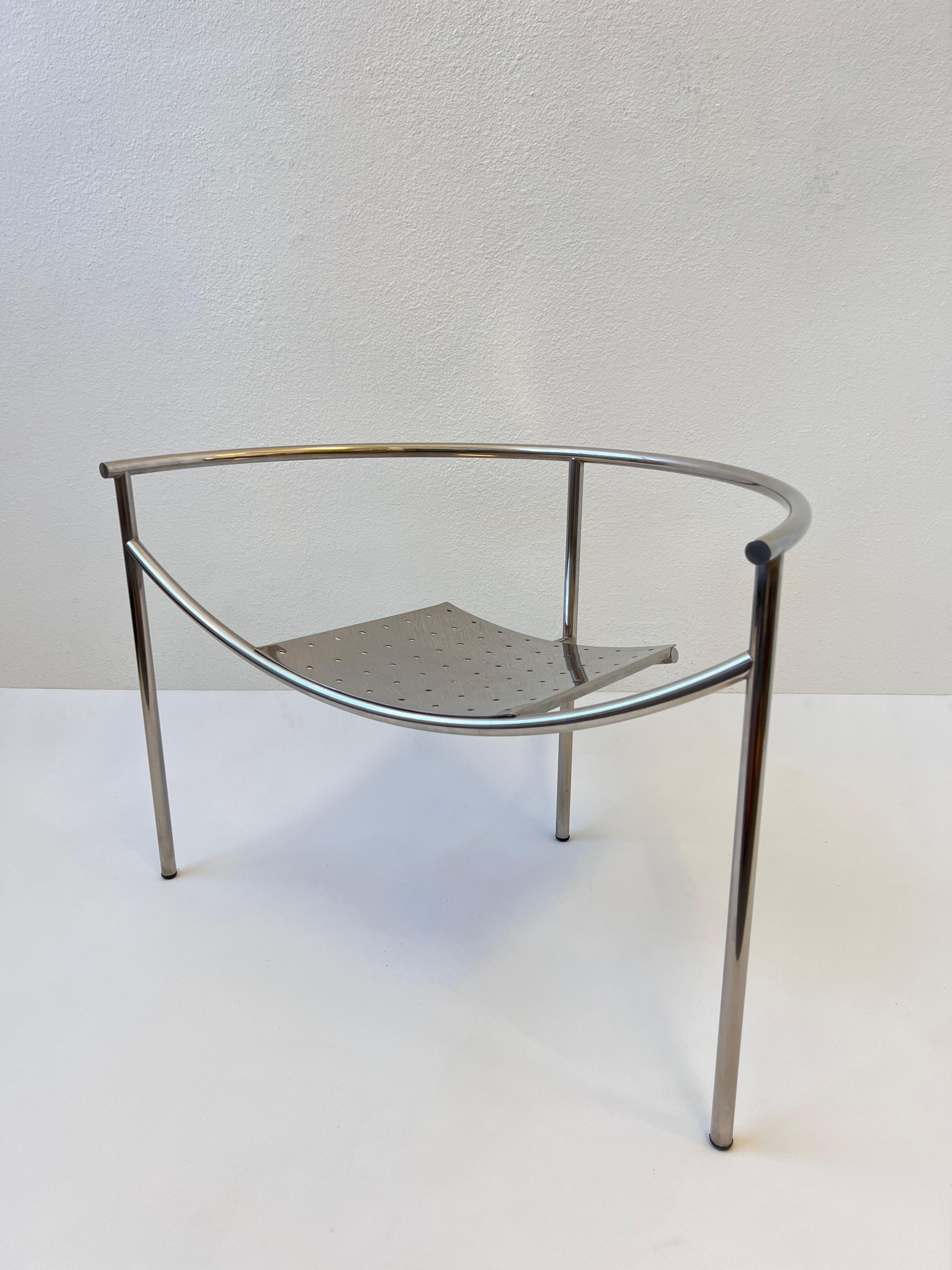 Tripod Nickel Dr Sonderbar Lounge Chair by Philippe Starck  In Good Condition For Sale In Palm Springs, CA