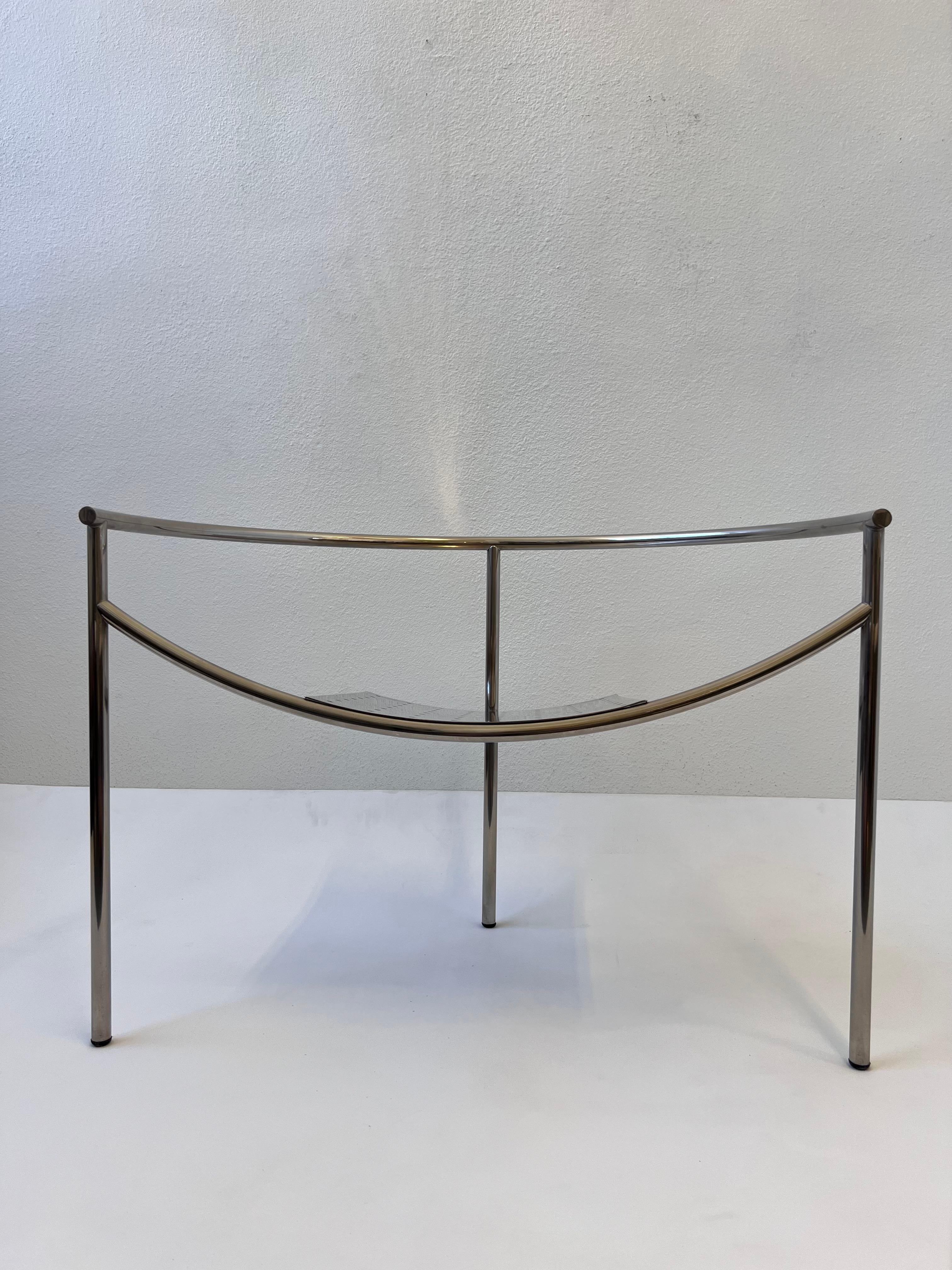 Late 20th Century Tripod Nickel Dr Sonderbar Lounge Chair by Philippe Starck  For Sale
