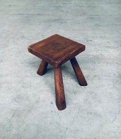 Tripod Oak Small Side Table / Stool, Belgium 1950's