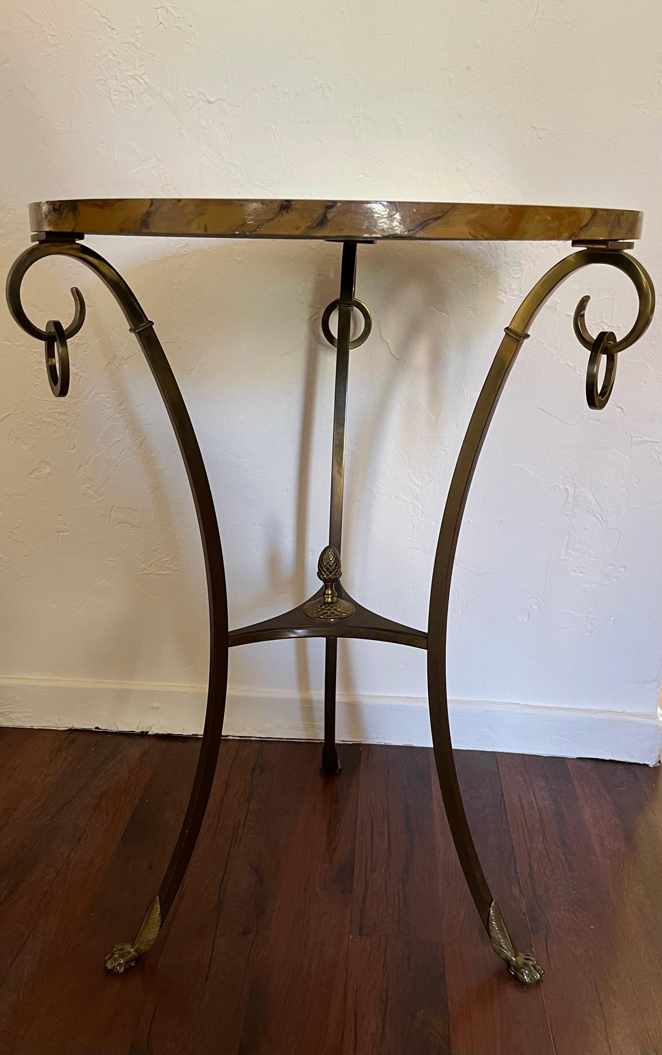 Post-Modern Tripod Pedestal Table - Maison Charles (signed) - France - 20th Century For Sale