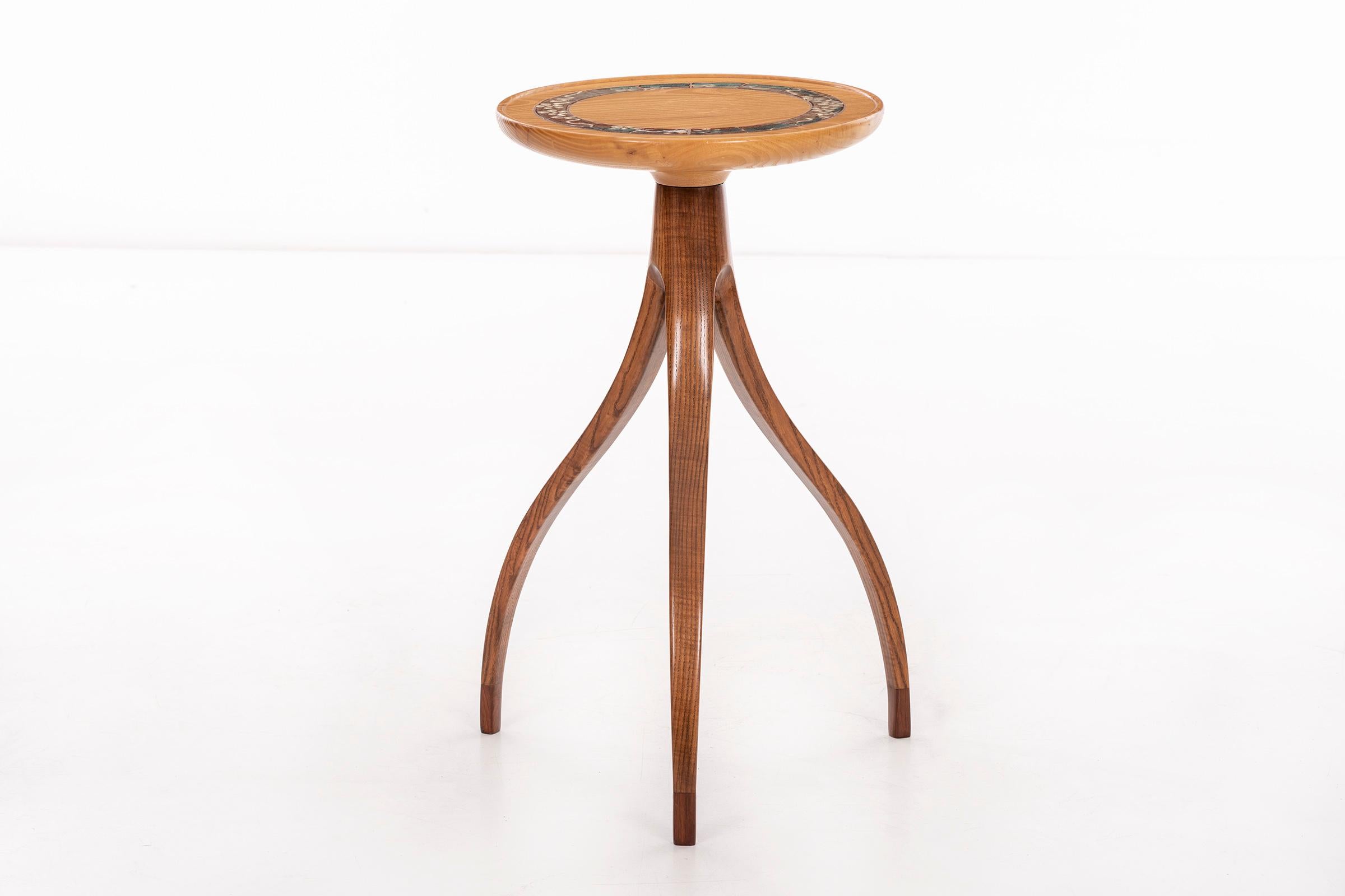 Mid-Century Modern Tripod Plant Pedestal Table in the Style of Edward Wormley For Sale