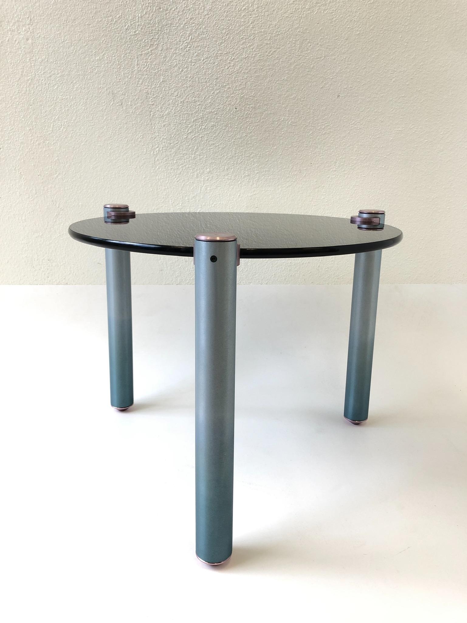 Late 20th Century Tripod Postmodern Side Table For Sale