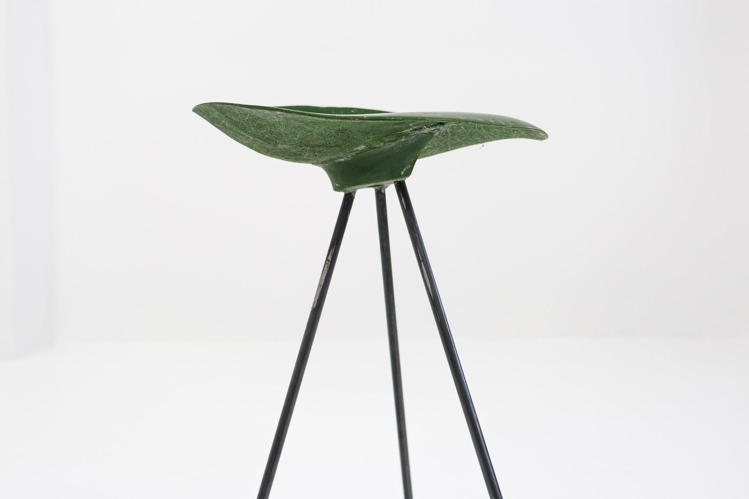 French Tripod stool by Jean Raymond Picard/Jean-René Picard for S.E.T.A., France, 1955 For Sale