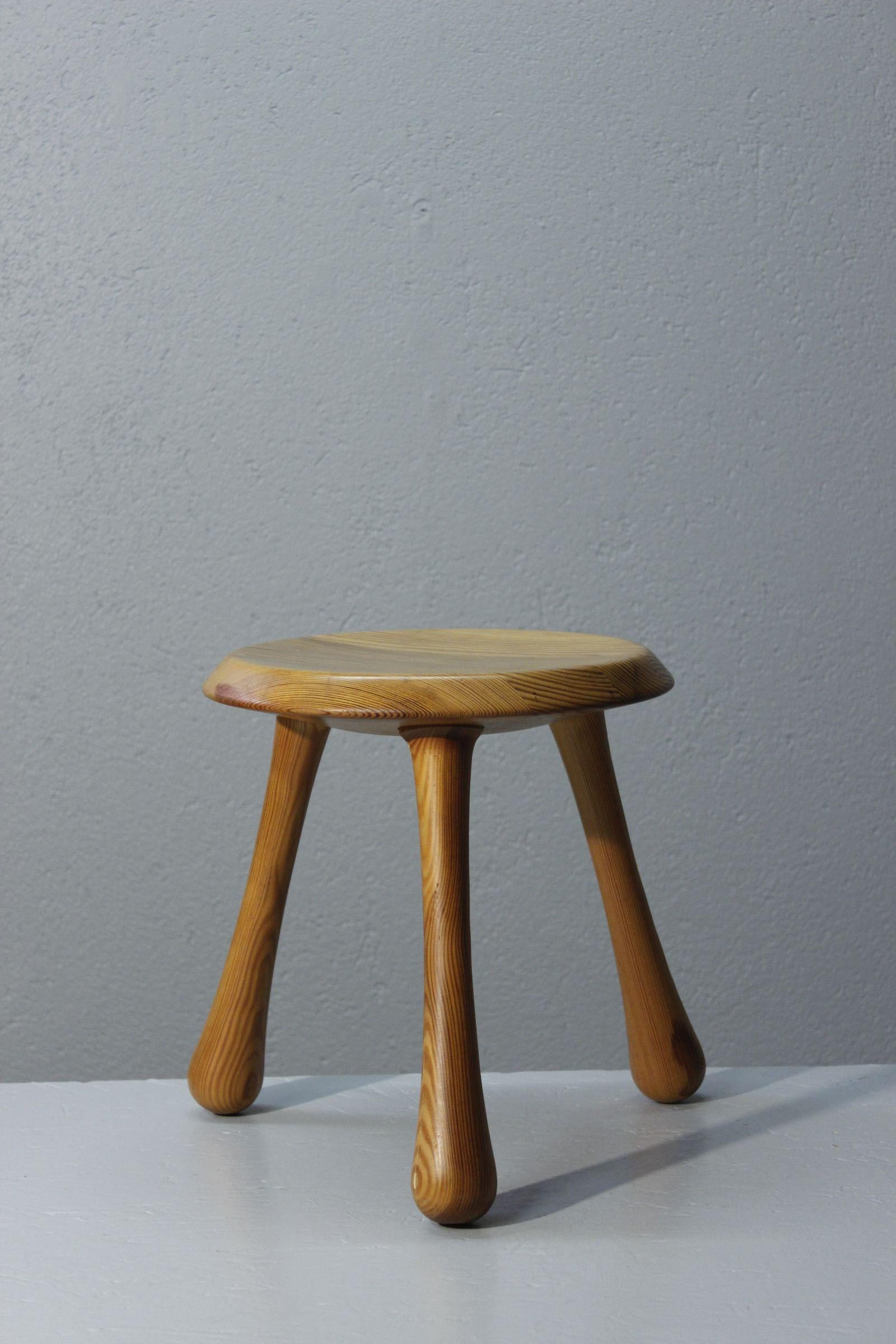 Rare tripod stool designed by Ikea founder Ingvar Kamprad for Habitat's VIP collection in 2004. 

In good condition, with scratches on the seat and a small crack on one leg, filled with wood putty. 