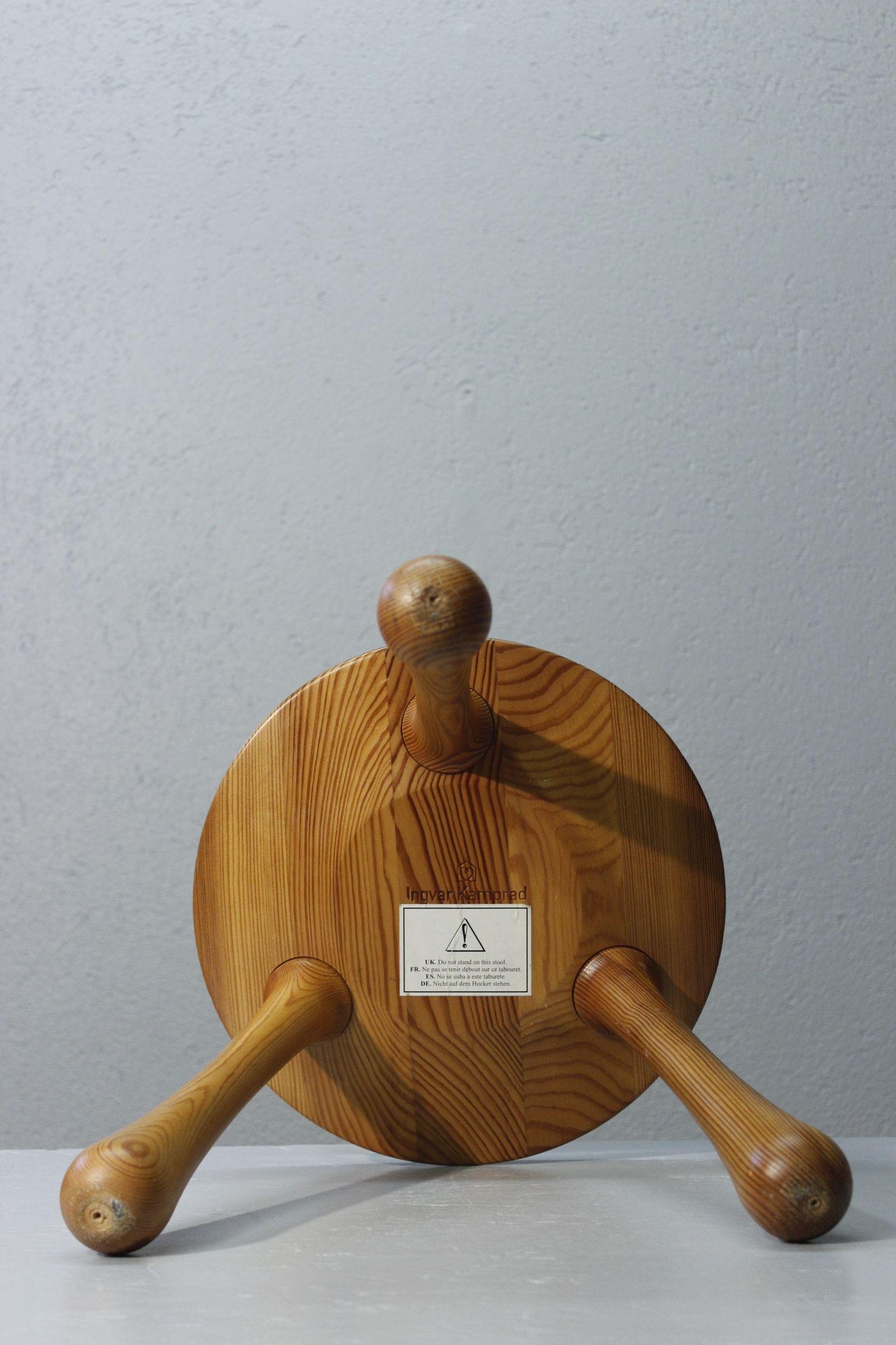 Turned Tripod Stool designed by Ingvar Kamprad for Habitat VIP Collection 2004 For Sale