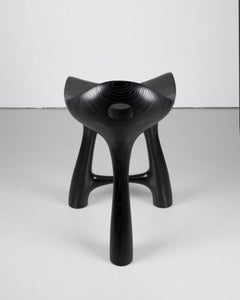 Tripod Stool in Black-Stained & Varnished Solid Ash by Maxime Goléo