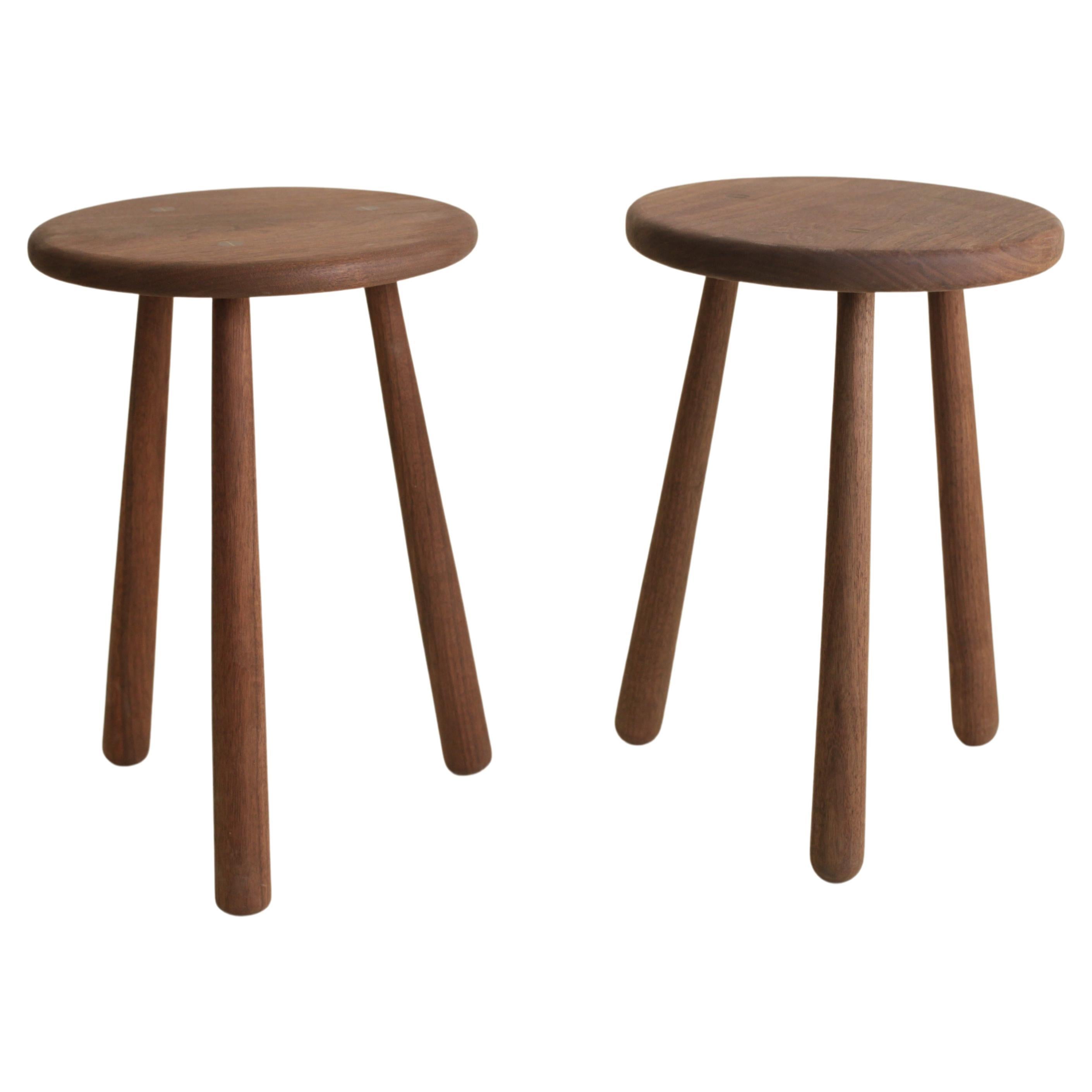 Oiled Tripod Stool in Solid Hardwoods with Wedged Through Tenons by Boyd & Allister For Sale